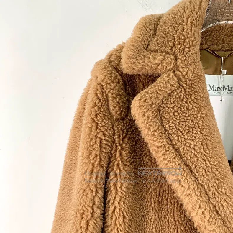 Max Mara Max Mara Beige Teddy Camel Hair Collar Long Sleeve Coat Size XXS / US 00 / IT 34 - 3 Thumbnail