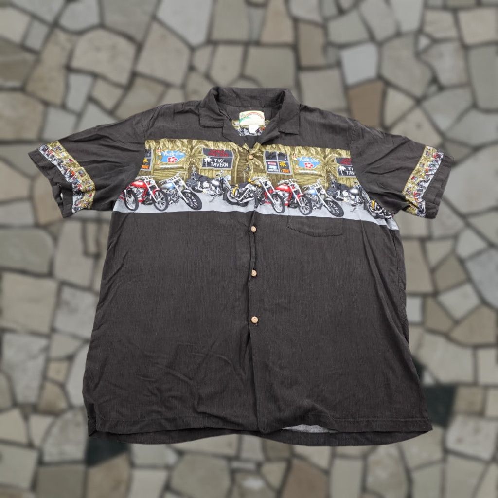 Paradise Found VINTAGE Paradise Found Shirt Mens XL Black Hawaiian Motorcycles Aloha Tiki Bar Size US XL / EU 56 / 4 - 1 Thumbnail