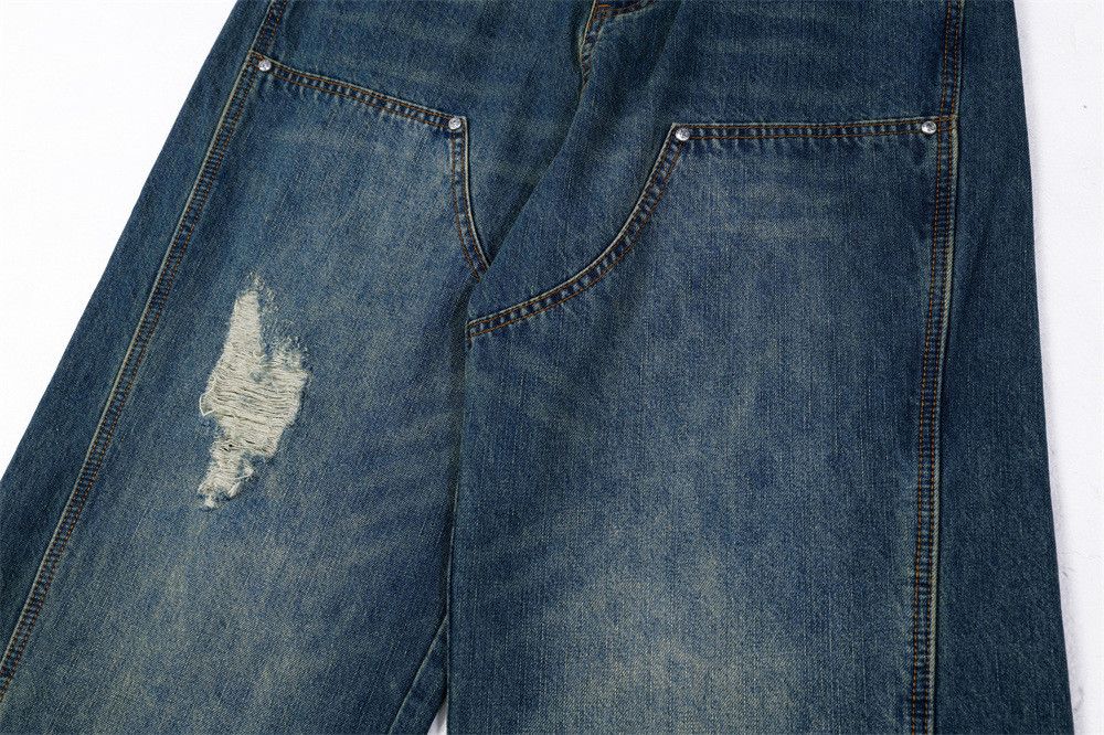Japanese Brand × Jean Men's street punk patchwork washed ripped jeans y2k Size US 34 / EU 50 - 7 Thumbnail