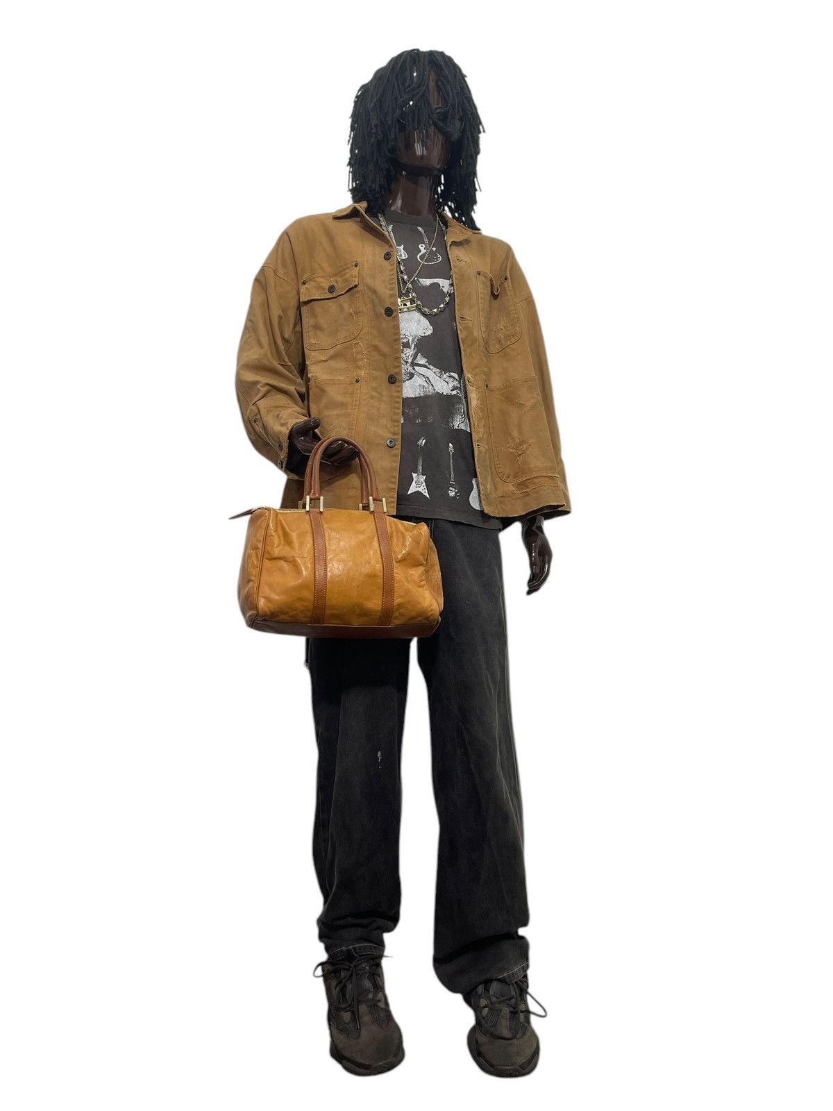 Genuine Leather Full Leather Patina Vtg Cream Kyoto Mini Boston Bag 1🟩9 Size ONE SIZE - 3 Thumbnail