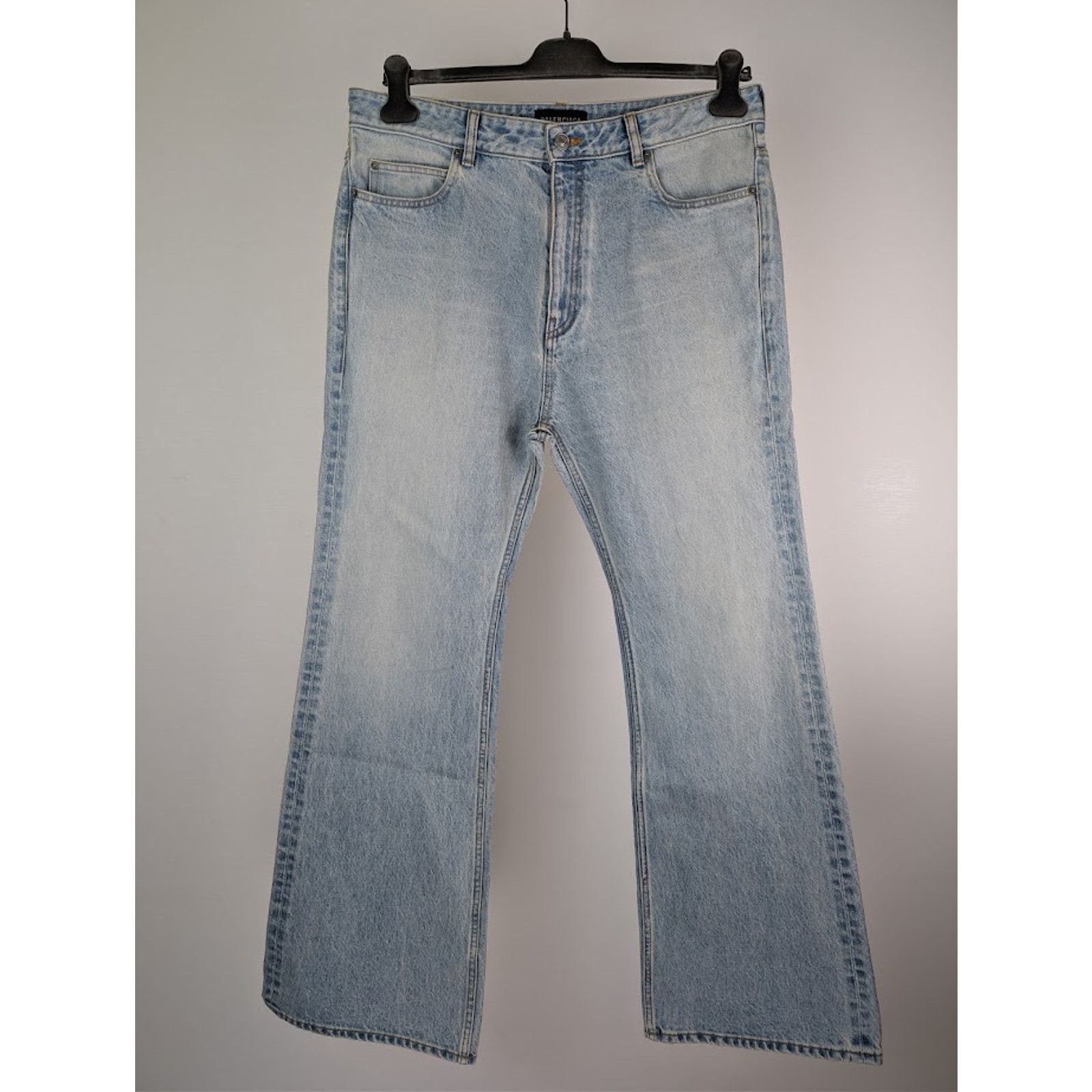 Balenciaga o1rshd1 Flared Denim Pants in Light Indigo/Madder Size US 33 - 8 Thumbnail