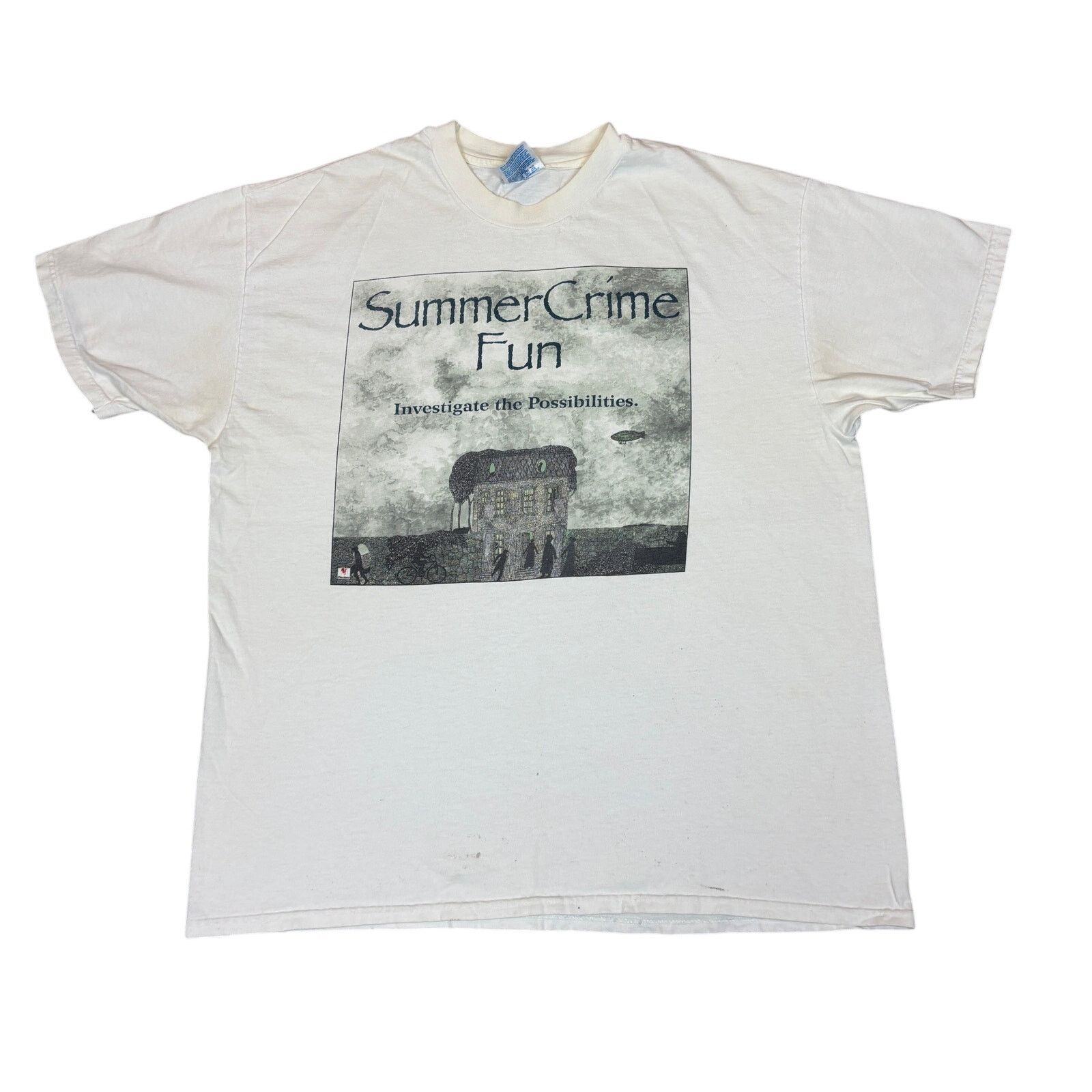 Hanes × Vintage Rare VTG 90s Summer Crime Fun Edward Gorey Shirt Men's XL Size US XL / EU 56 / 4 - 1 Thumbnail