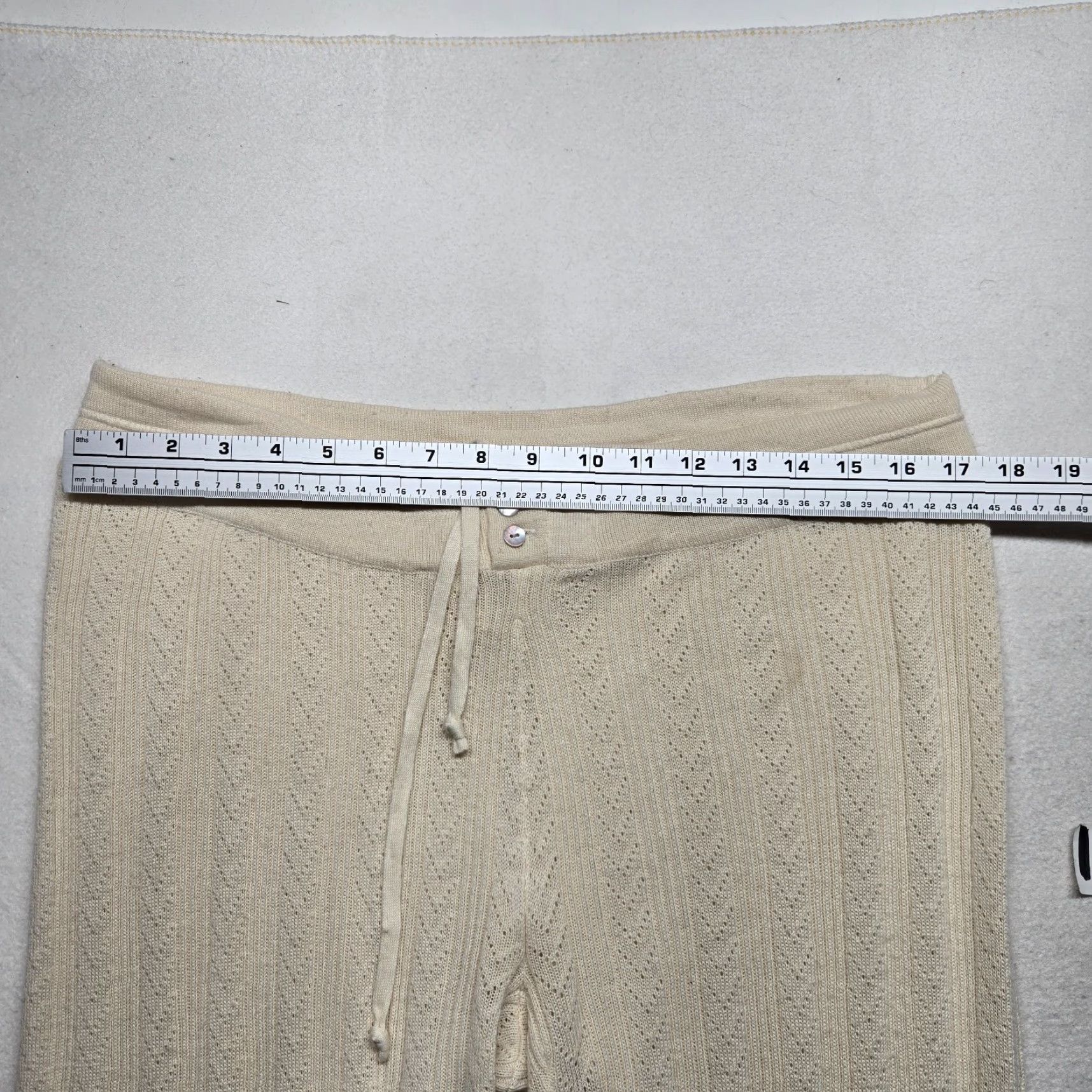 Old Navy Old Navy Women's Pants Jogger L Ivory Knit Cotton Waffle Flat Front Elastic Waist Casual NYC-? Size 36" / US 14 / IT 50 - 4 Thumbnail