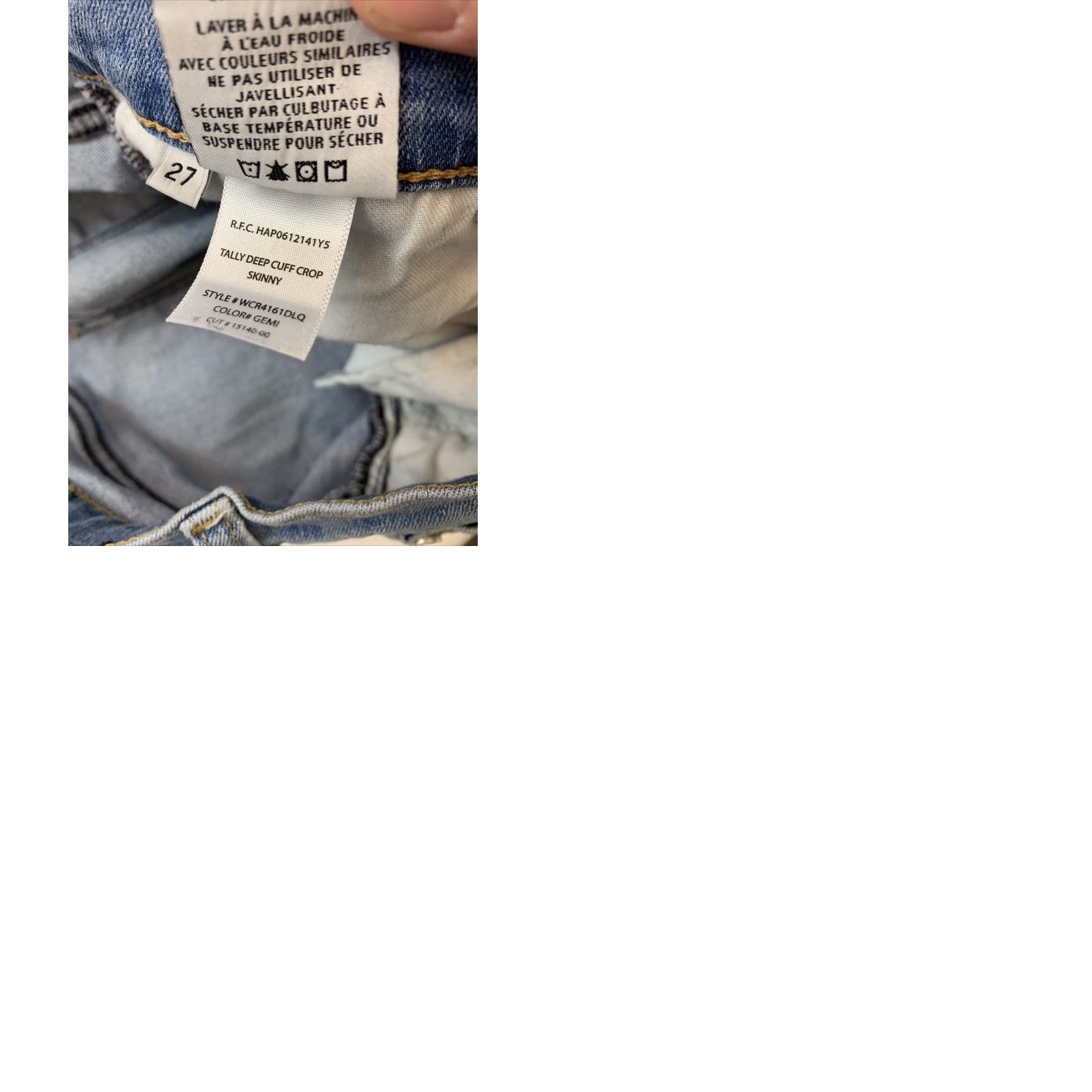 Hudson Hudson Jeans Skinny Crop Dark/Light Wash Denim Womens 27 Inseam 31 Low Rise Blue Regular Size 27 Tally Deep Cuff Size 27" / US 4 / IT 40 - 9 Thumbnail