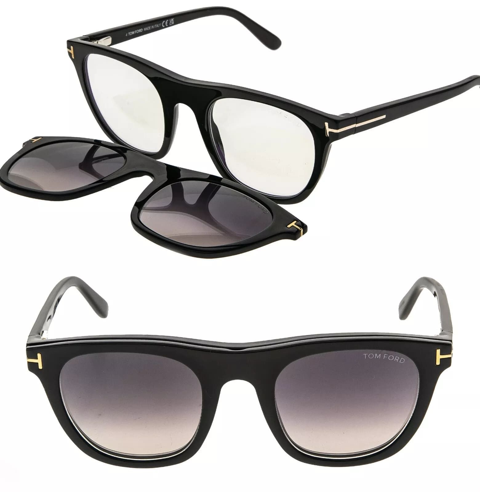 Tom Ford TOM FORD TF5895B 001 Black Magnetic Clip On Blue 5895 Size ONE SIZE - 1 Thumbnail