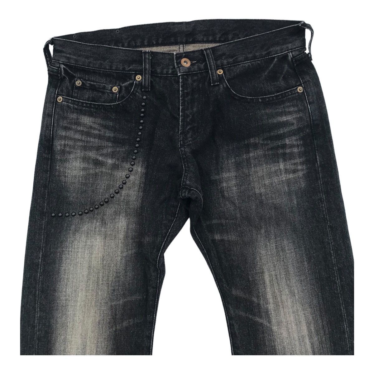 Japanese Brand Roi Franc Japan Bleach Studded Denim Pants Size US 32 / EU 48 - 3 Thumbnail