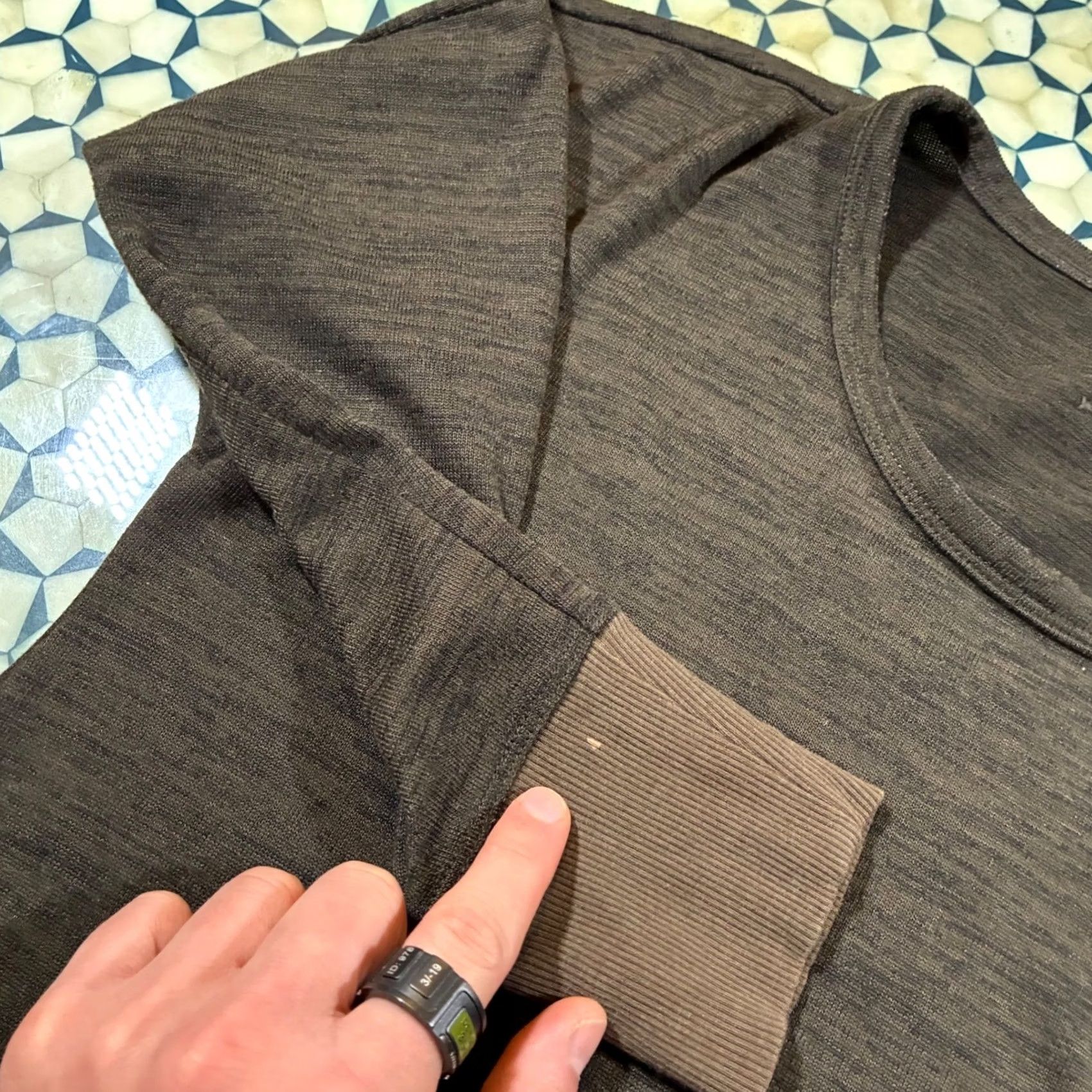 Athleta Athleta XXS Heathered Charcoal 3/4 Sleeve Top with Pockets Cinched Waist Size XXS / US 00 / IT 34 - 6 Thumbnail
