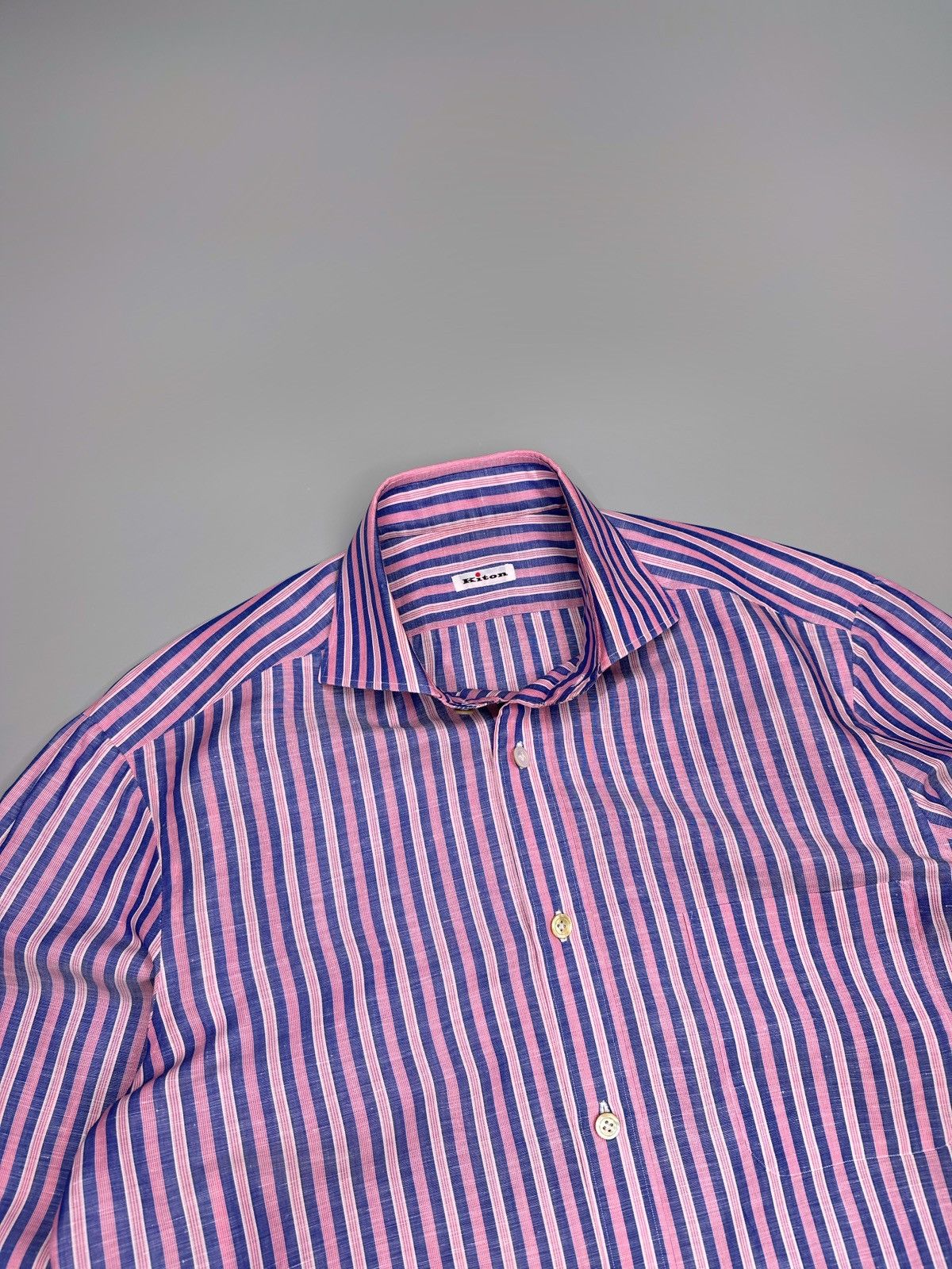 Kiton Kiton Linen Button Up Shirt Size US XL / EU 56 / 4 - 3 Thumbnail