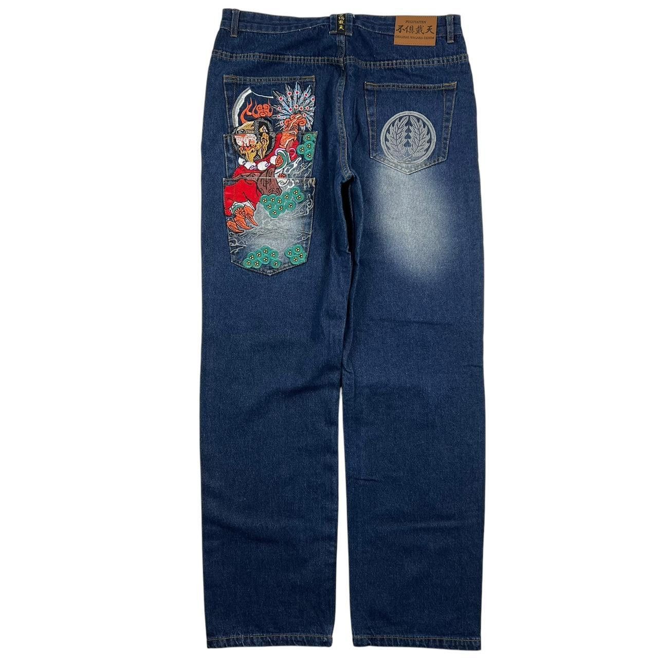 Japanese Brand Embroidered Japanese Denim Jeans - Waist: 32” Size US 32 / EU 48 - 1 Thumbnail