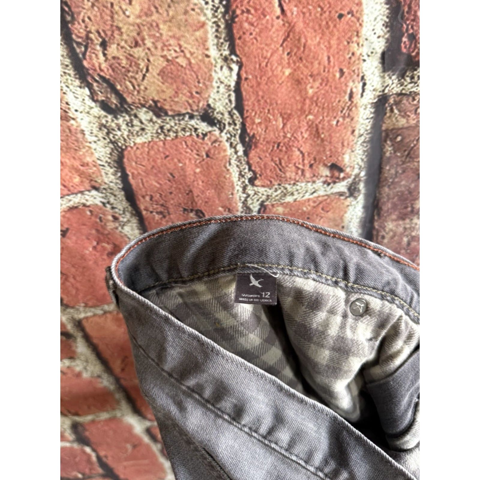Eddie Bauer Eddie Bauer Womens Pants Gray Denim Lined Relaxed Fit Size 12 Chino Straight 30 Inseam Women's Regular Size 34" / US 12 / IT 48 - 4 Thumbnail