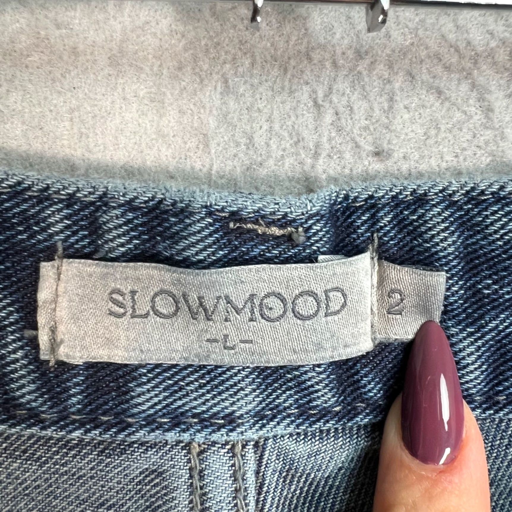 Denime Slowmood Womens Size 2 High-Waisted Denim Jeans Blue Cotton Blend 5-Pocket Straight Rise Slim 30 in Inseam Regular Adult Womens Jeans Size 27" / US 4 / IT 40 - 4 Thumbnail
