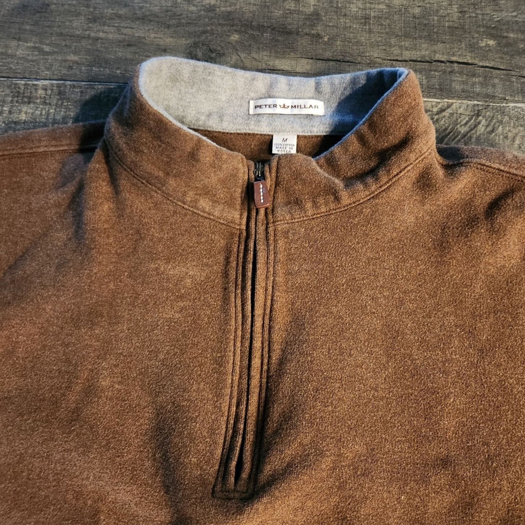 Peter Millar Peter Millar Shirt Mens M Brown Wendy Tour Golf Zip Sweatshirt Pullover Cotton Size US M / EU 48-50 / 2 - 2 Thumbnail