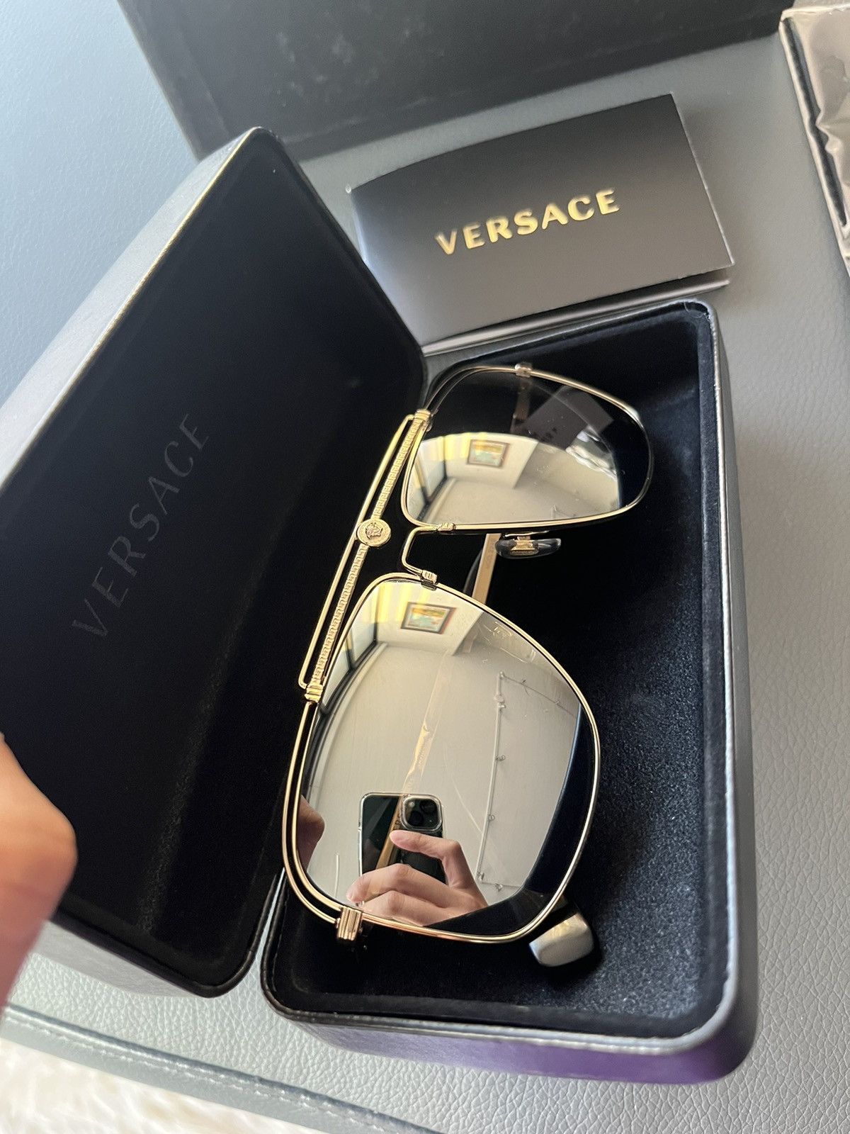 Versace Super Runway Rare Brand New Reflective Logo Sunglasses Size ONE SIZE - 3 Thumbnail