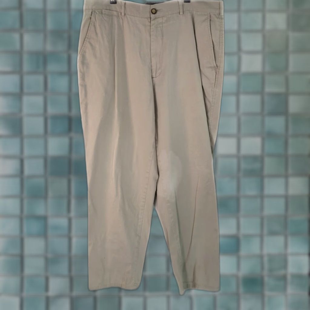 Vintage Structure Dress Pants Men Beige 38R Slim Flat Front Inseam 31 Casual 100% Cotton US Seller Size US 38 / EU 54 - 1 Thumbnail