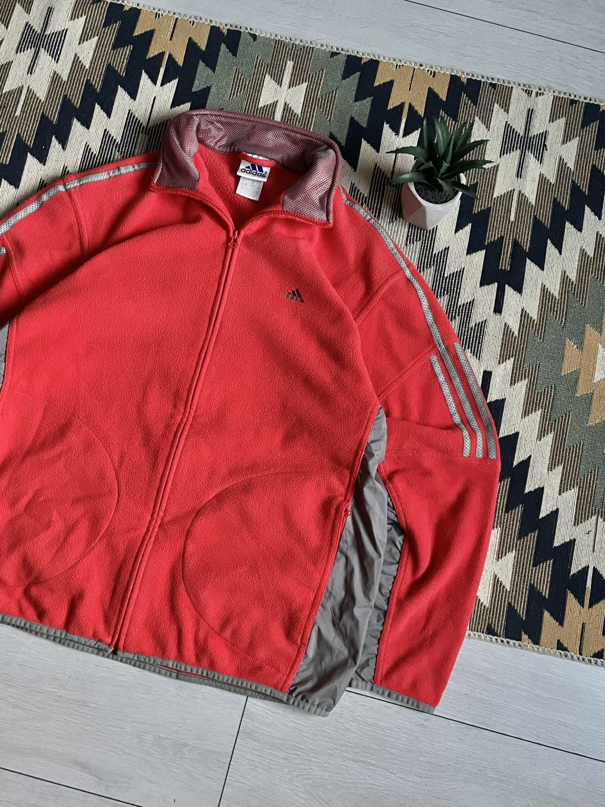 Vintage Vintage Adidas 3stripes Nylon Fleece Jacket Size US M / EU 48-50 / 2 - 4 Thumbnail
