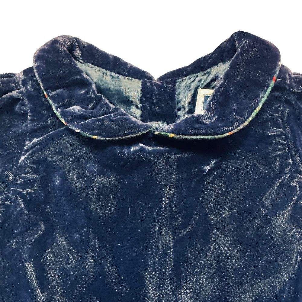 Other Janie and Jack Navy Plaid Velvet Plaid Silk Blend Dress Siz Size XXS / US 00 / IT 34 - 4 Thumbnail