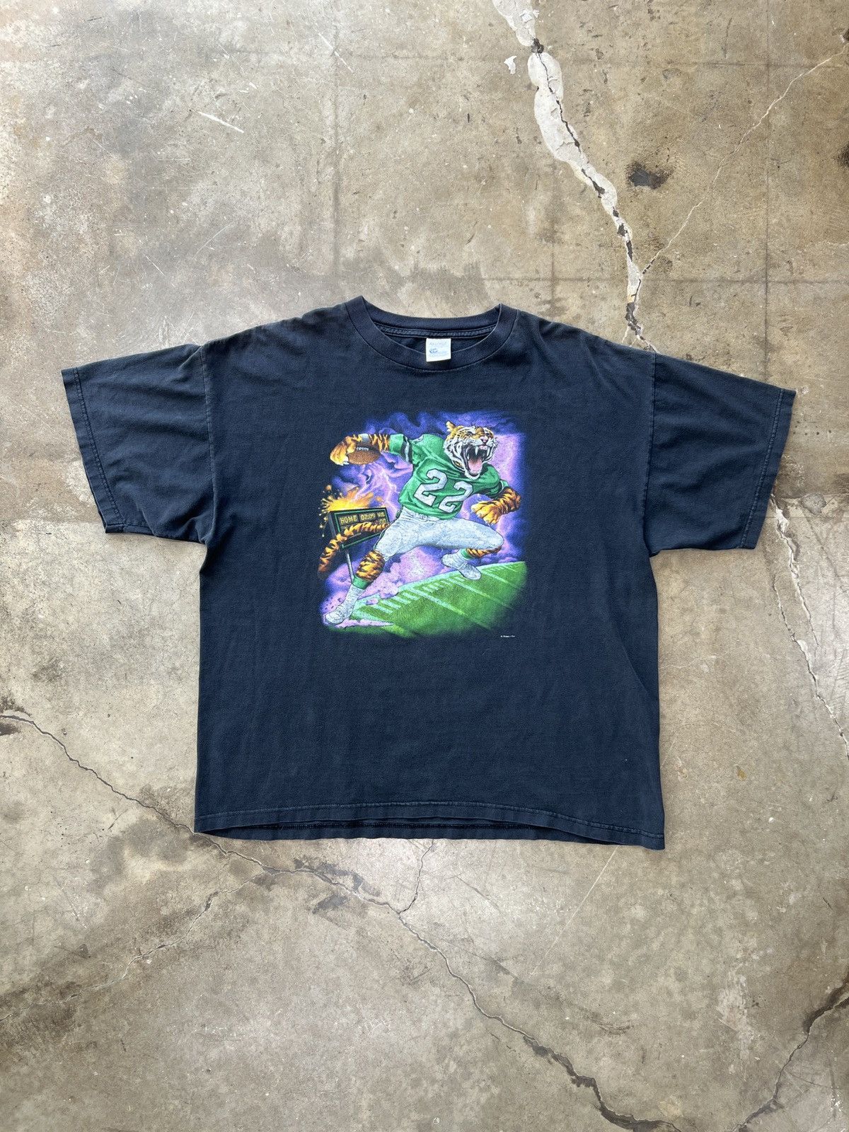 NFL × Vintage Vintage 90s Tiger Flame Football Tee 2XL Size US XXL / EU 58 / 5 - 2 Thumbnail