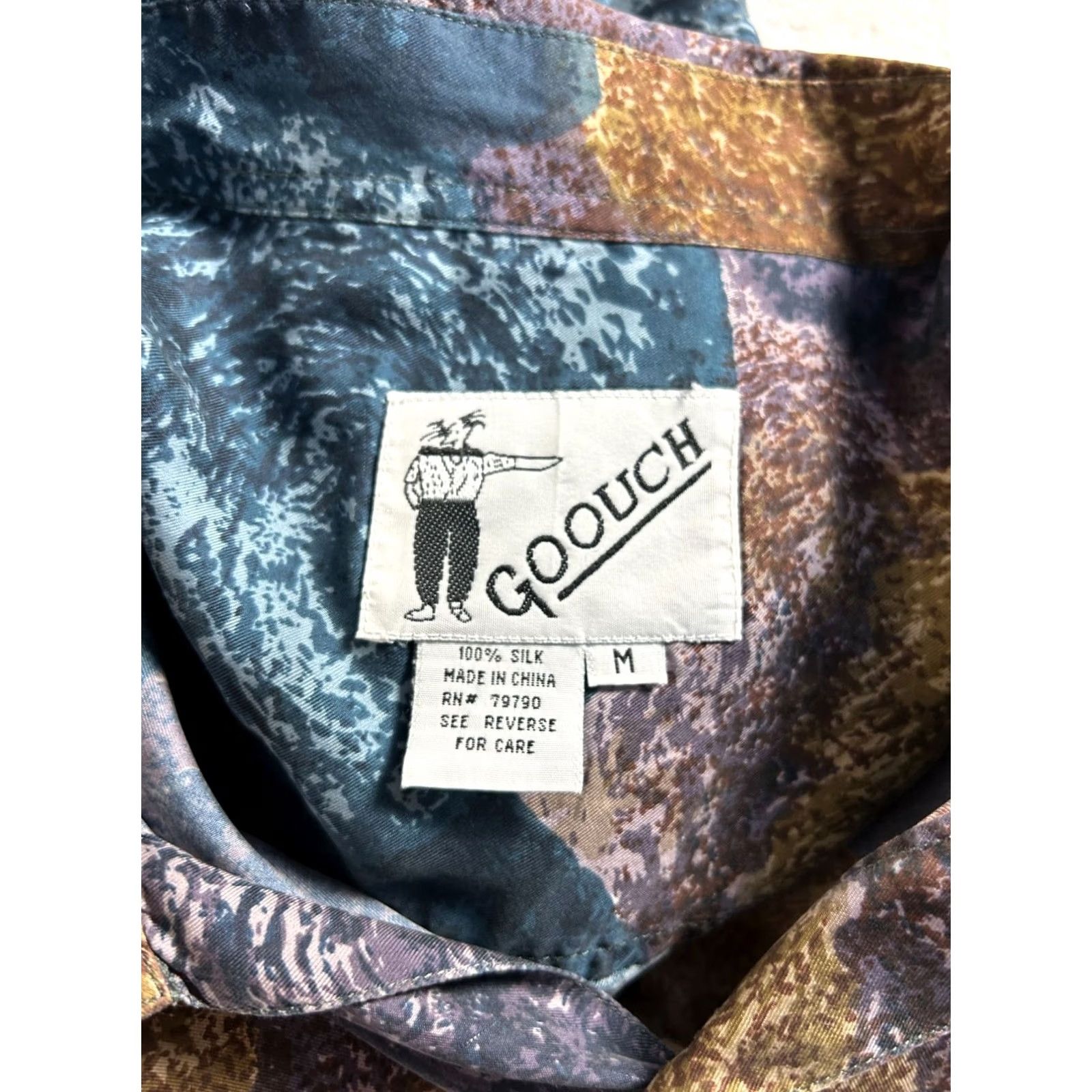 Vintage Vintage Goouch Mens 100% Silk Abstract Button Up Short Sleeve Shirt Medium Size US M / EU 48-50 / 2 - 4 Thumbnail