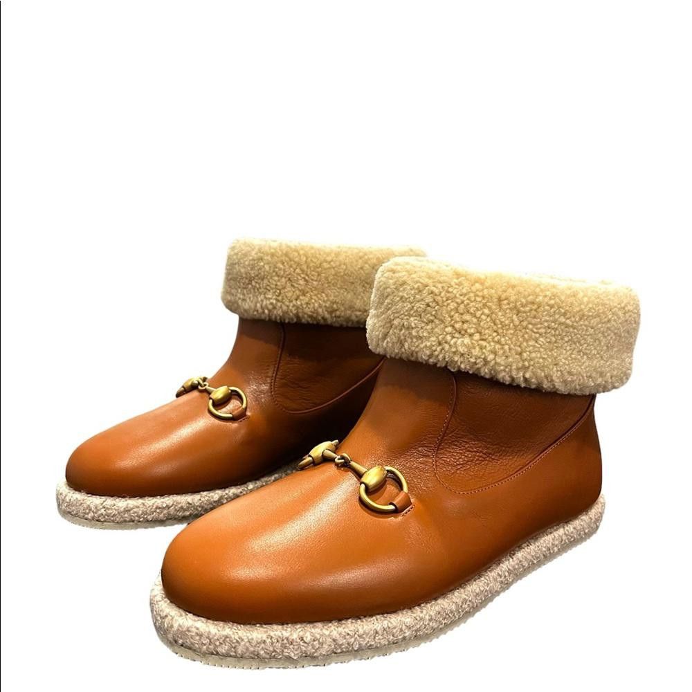Gucci Gucci Horsebit Leather Wool Women Ankle Boots Size US 8.5 / IT 38.5 - 4 Thumbnail