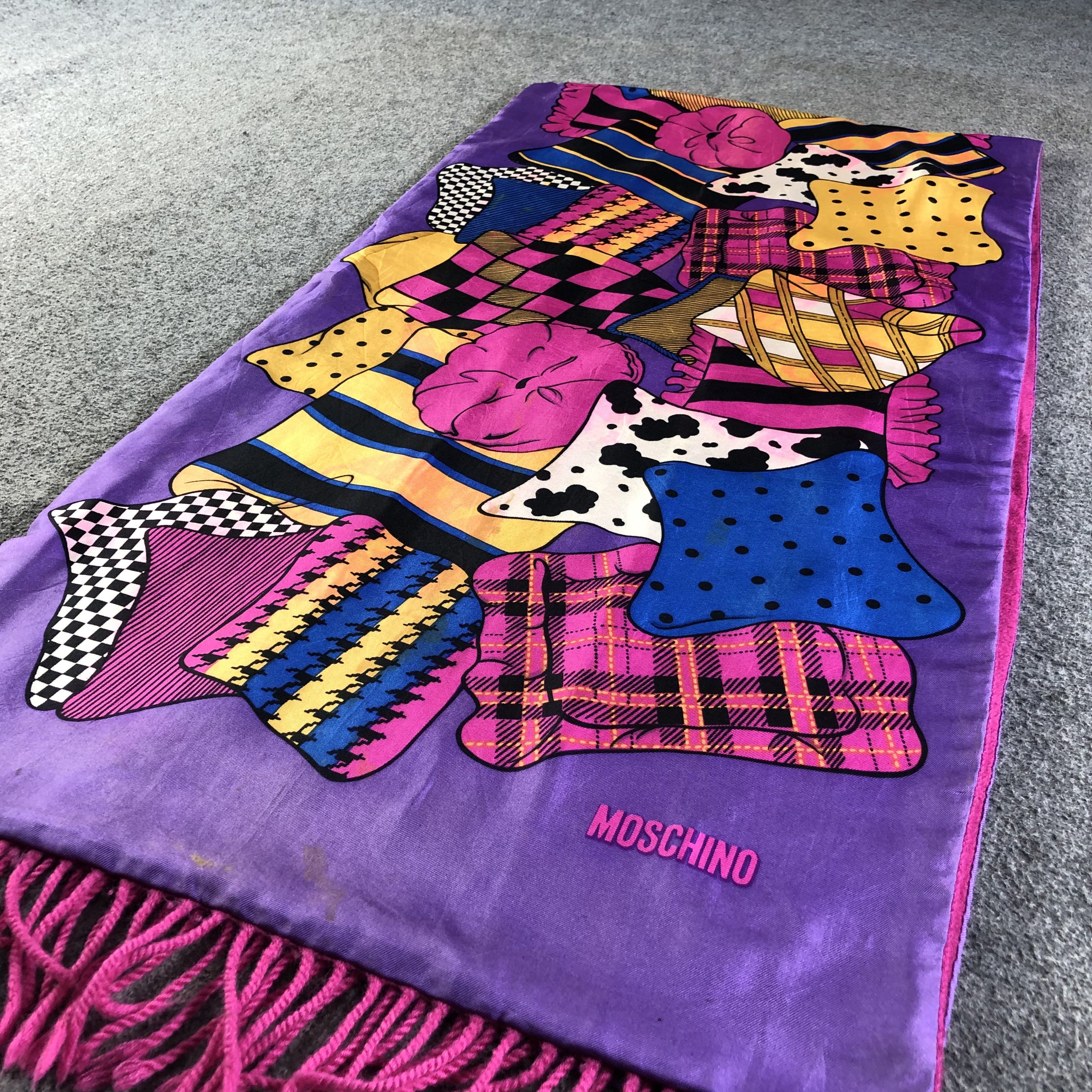 Moschino Moschino Silk/Wool Scarf Muffler Neckwear V2543 Size ONE SIZE - 3 Thumbnail