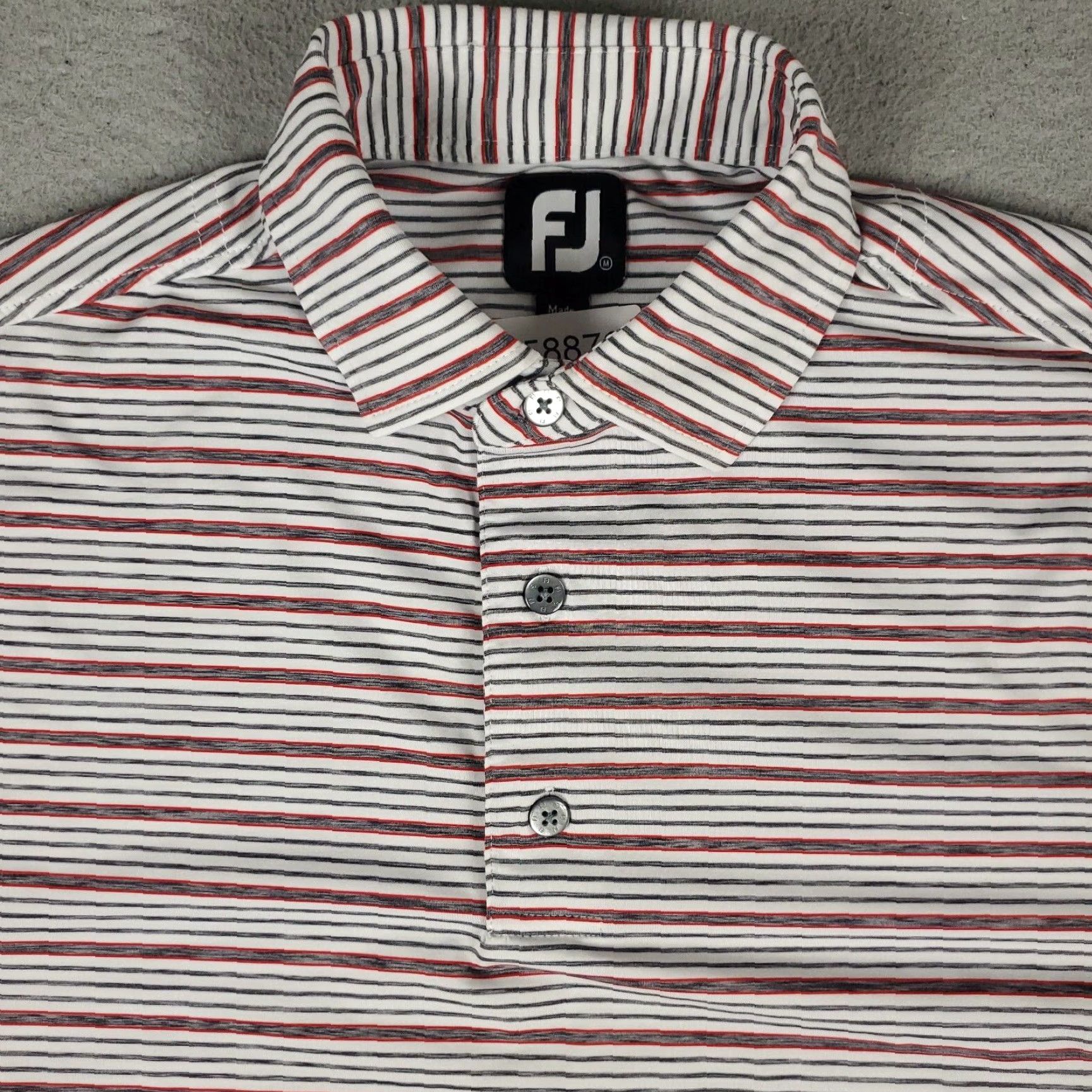 Footjoy FJ Polo Shirt Mens M Red Striped Golf Casual Short Sleeve Shirt Size US M / EU 48-50 / 2 - 2 Thumbnail