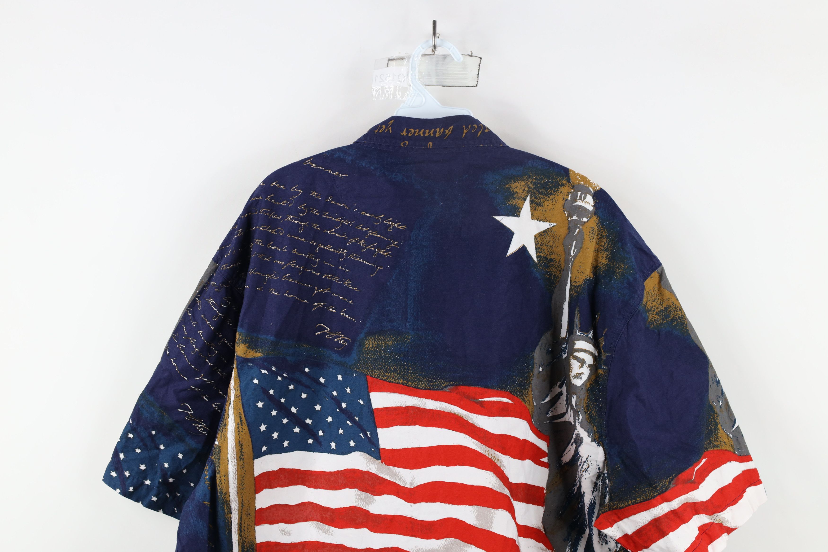Vintage Vintage 90s Streetwear Flag Statue of Liberty Button Shirt Size US XXL / EU 58 / 5 - 12 Thumbnail