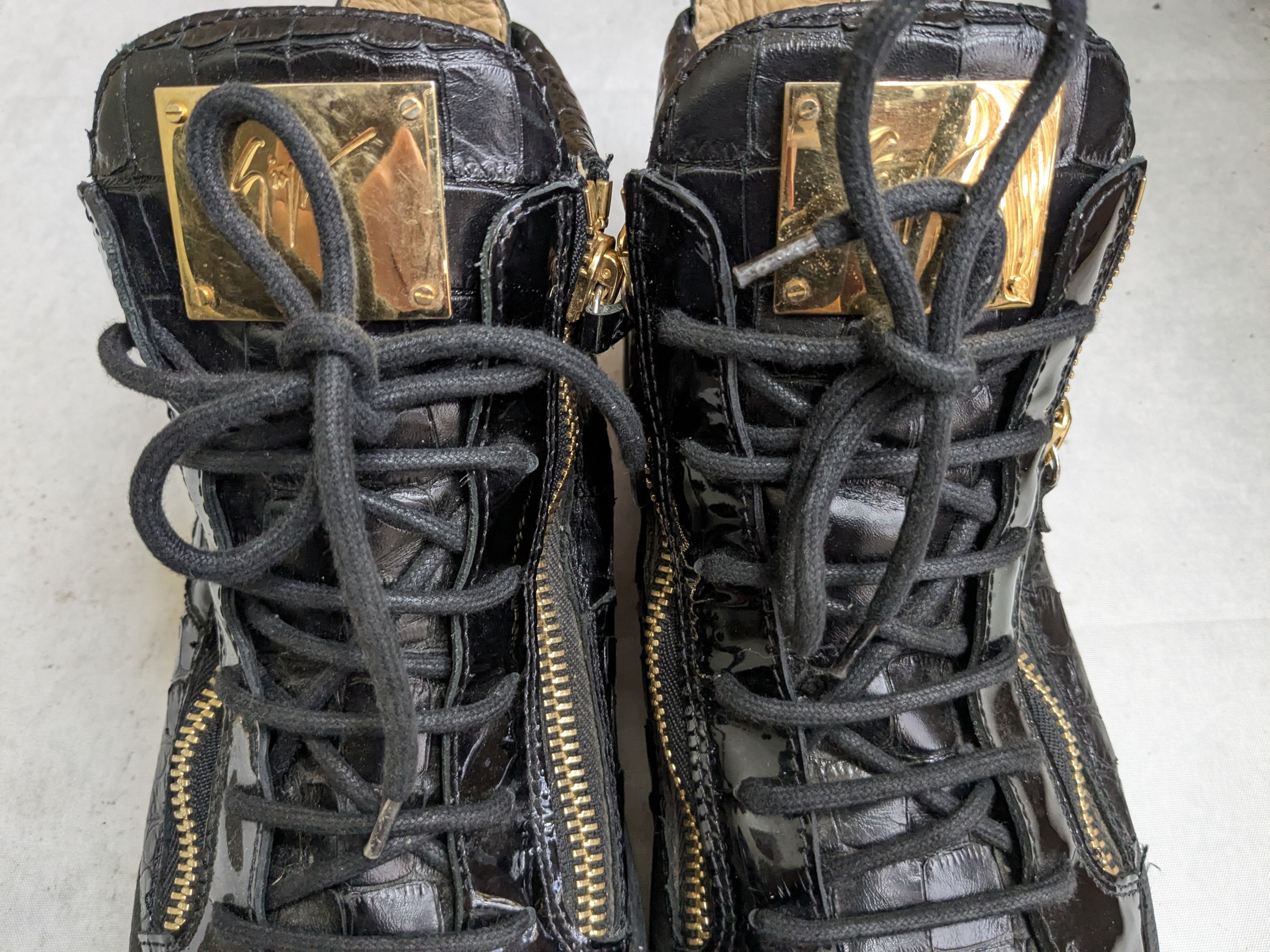 Giuseppe Zanotti Giuseppe Zanotti High Top Sneakers 13 46 Black Gold Size US 13 / EU 46 - 8 Thumbnail