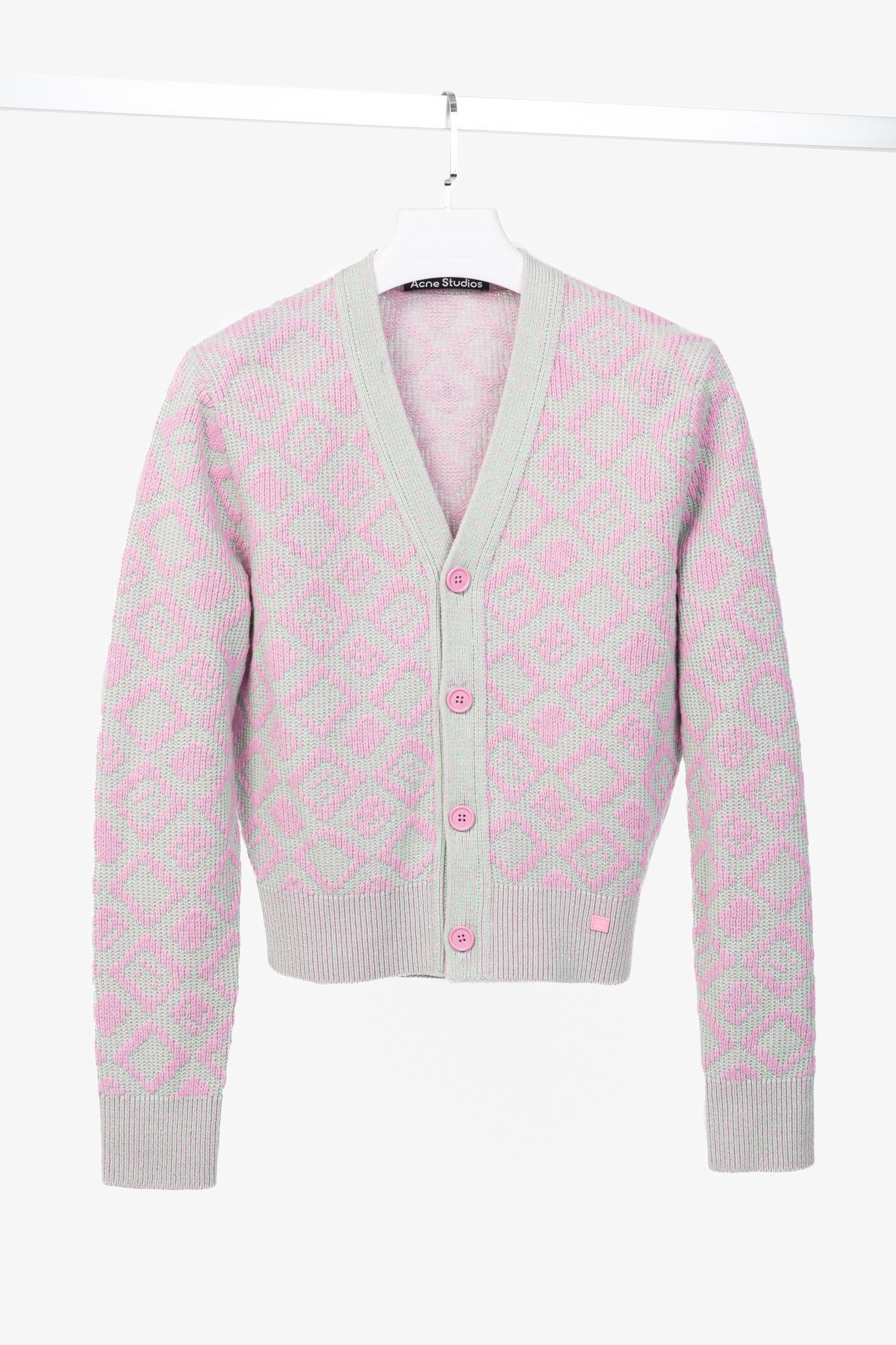 Acne Studios Acne Studios Face Tiles Wool-Blend Cardigan Size XS / US 0-2 / IT 36-38 - 1 Thumbnail