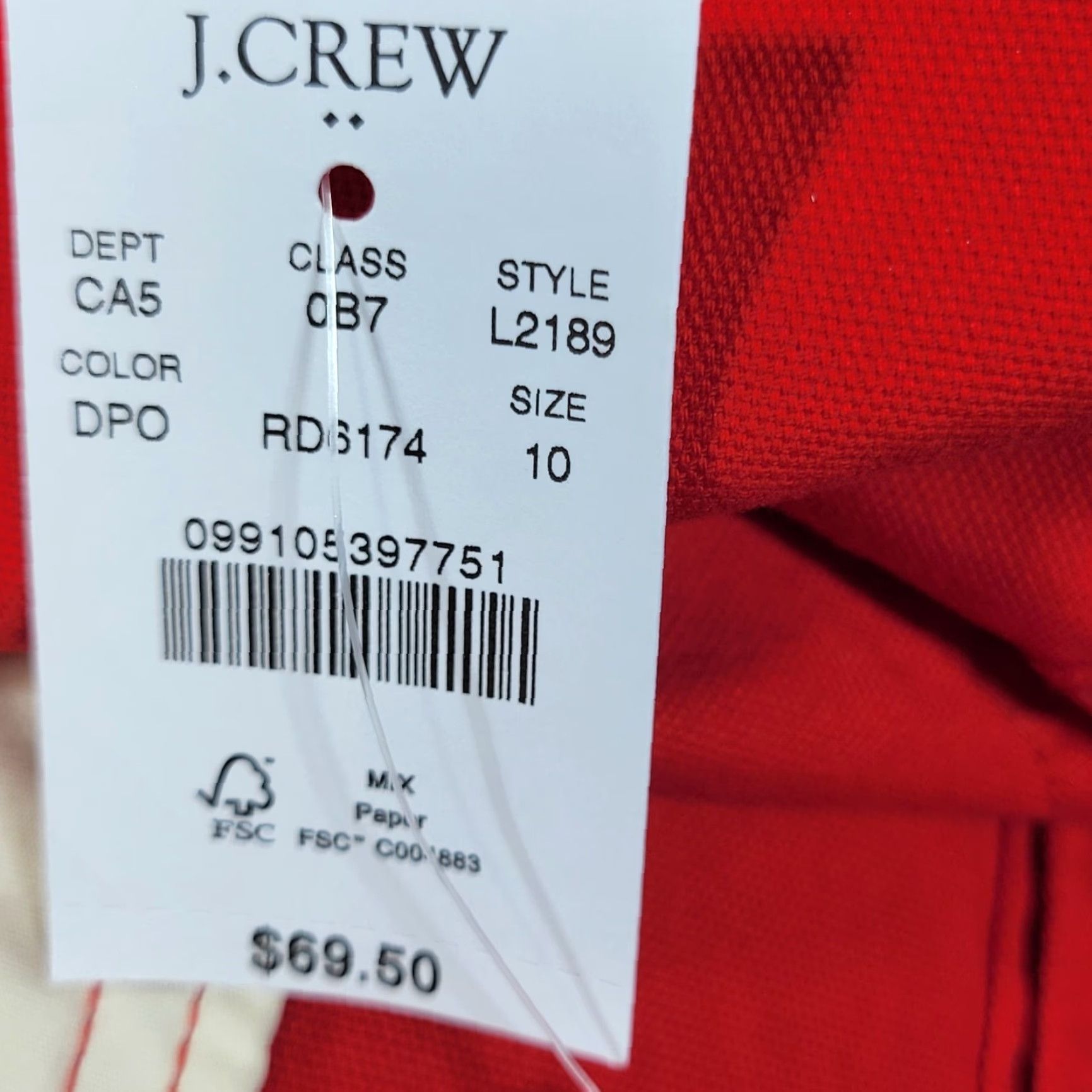 J.Crew VINTAGE? J. Crew Mercantile Canvas Womens Red Button Front Skirt Mini 10 New With Tags Red Womens Skirt Canvas 17.5" Waist 17" Short/Mini 10 Size 32" / US 10 / IT 46 - 4 Thumbnail