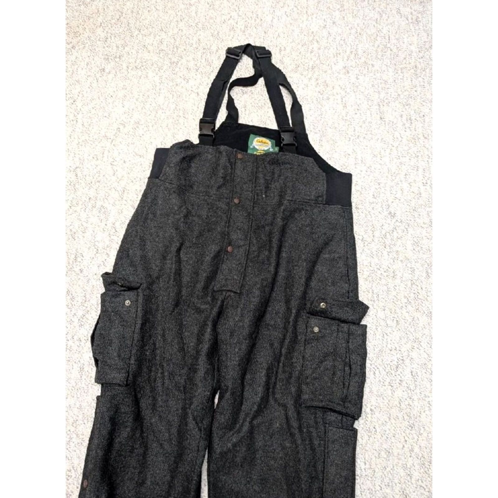 Vintage Cabela's Wool Overalls Mens XL 40x34 Dry-Plus BIBS Charcoal Gray Vintage Wool Pants 40x34 Overalls Mens XL Dry-Plus Size US 40 / EU 56 - 4 Thumbnail