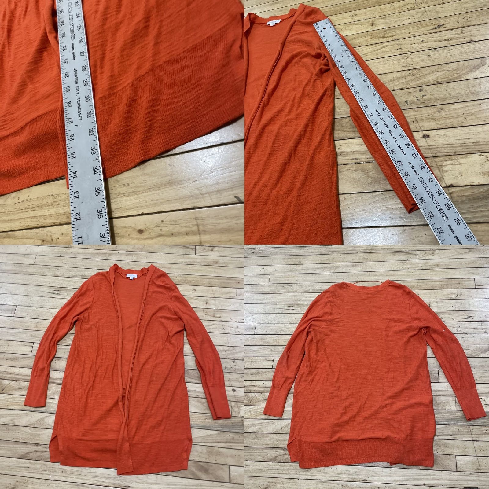 Loft VINTAGE LOFT Cardigan Shirt Women L Orange Knit Open Currency Money Theme 90s Mens Womens Size L / US 10 / IT 46 - 9 Thumbnail