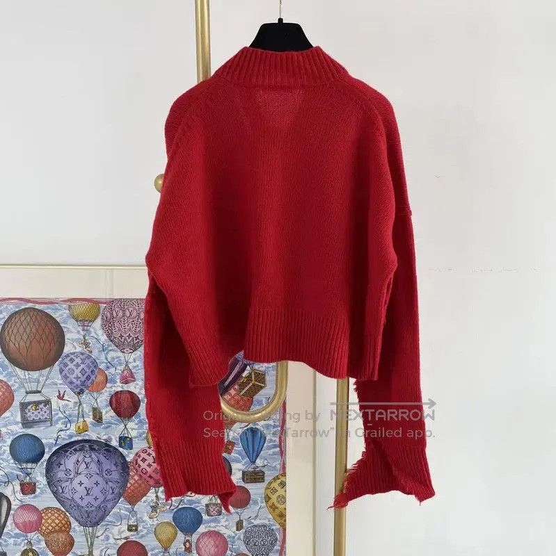 Burberry Burberry Red Wool Long Sleeve Sweater. Size M / US 6-8 / IT 42-44 - 2 Thumbnail
