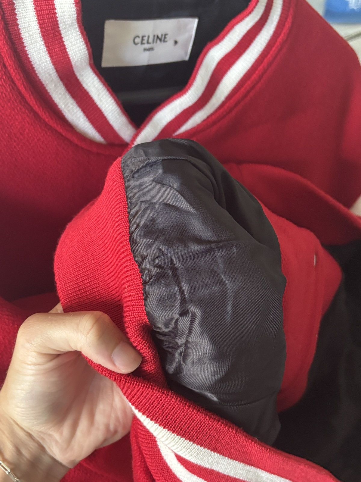 Celine | STEAL |CELINE RED LEATHER TEDDY JACKET Size US L / EU 52-54 / 3 - 14 Thumbnail