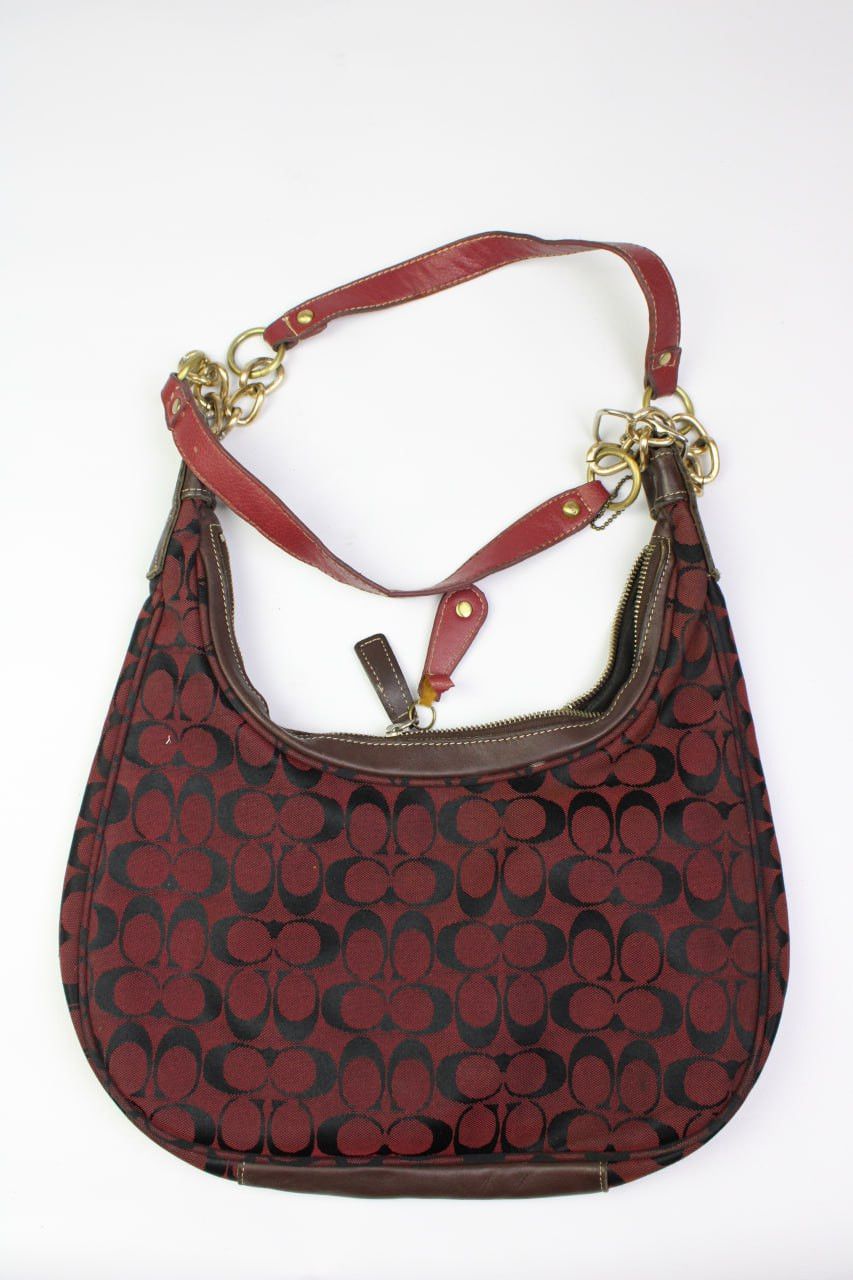 Coach Vintage Coach Pink White Tan Optic Signature Wristlet