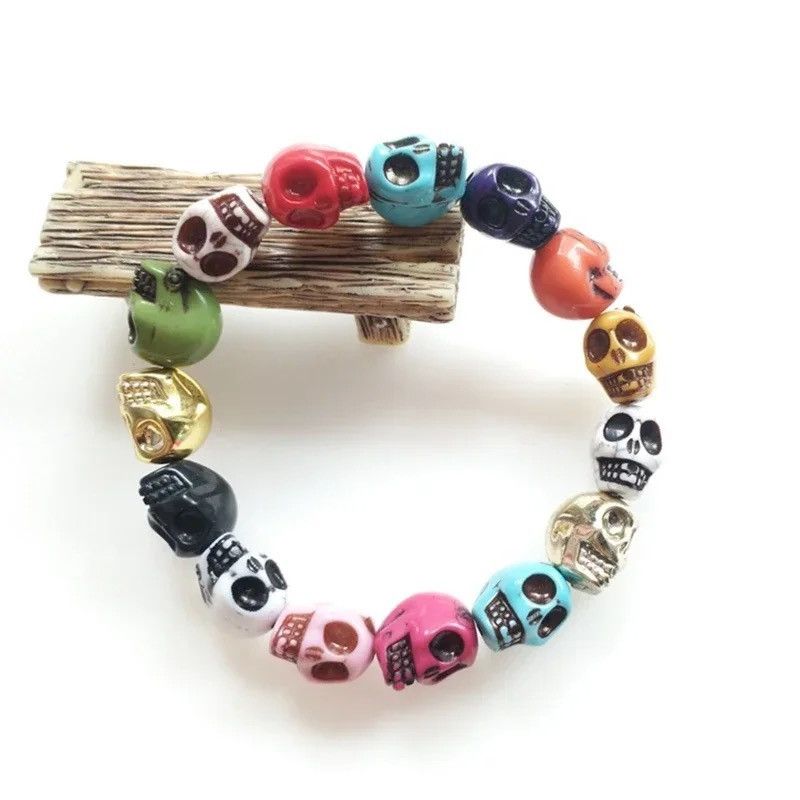 Jewelry Colorful Skull Bracelet Size ONE SIZE - 1 Thumbnail
