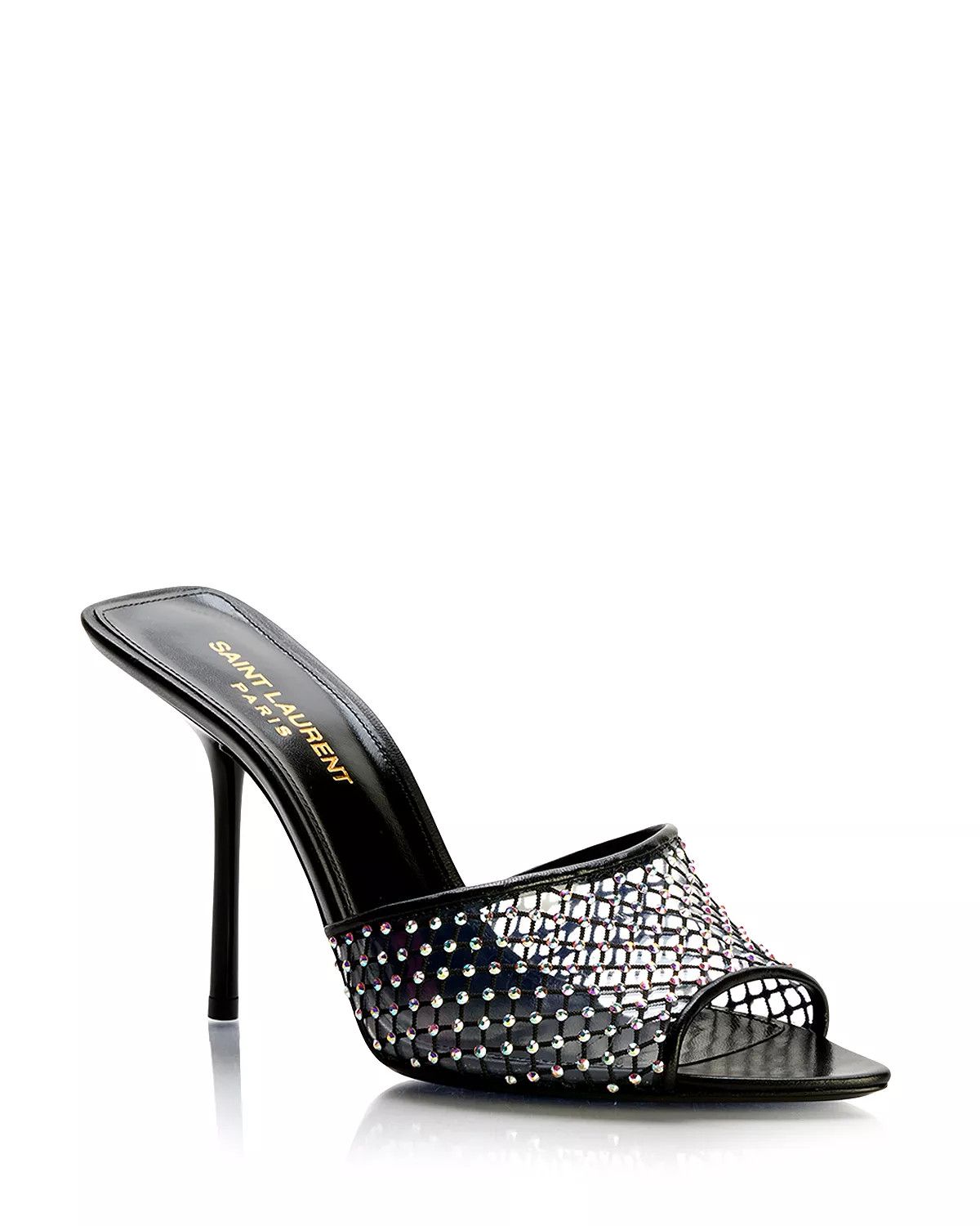 Saint Laurent Paris o1b1hav110824 Luz Mesh Heeled Mules in Black Size US 11 / IT 41 - 2 Thumbnail