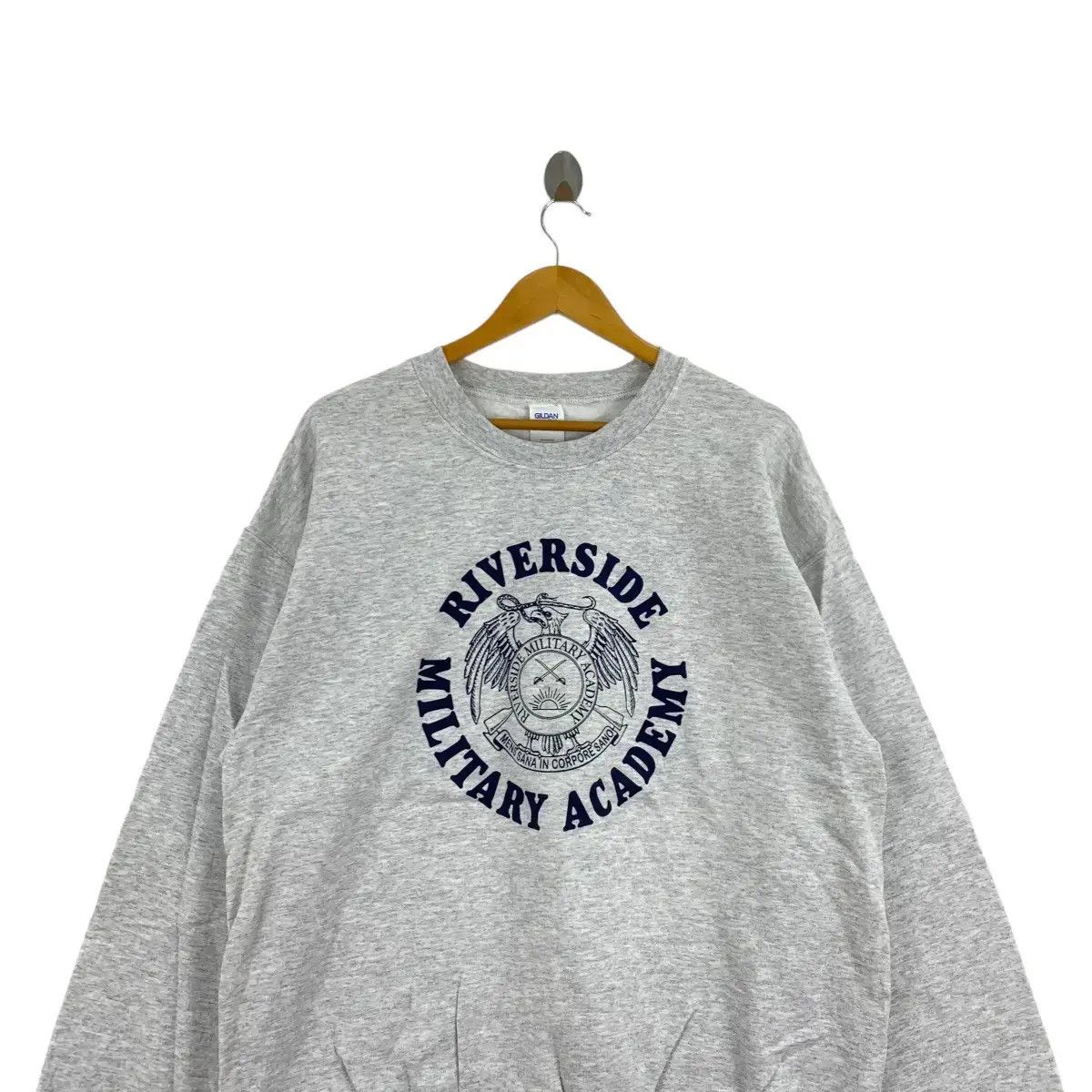 Vintage Vintage RIVERSIDE MILITARY ACADEMY College Grey Sweatshirt Size US L / EU 52-54 / 3 - 2 Thumbnail