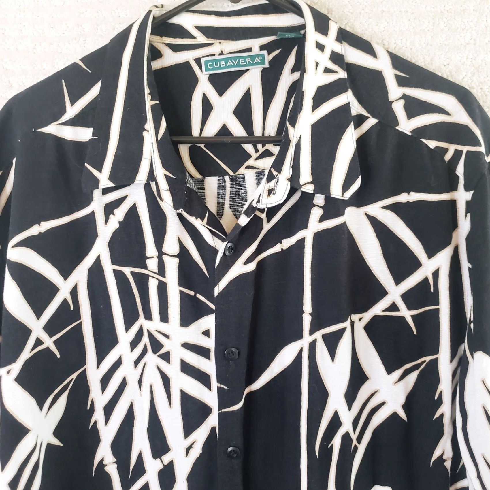 Cubavera VINTAGE Cubavera Shirt Mens XXL Black Bamboo Patterned Button Up Short Sleeve Hawaiian Size US XXL / EU 58 / 5 - 3 Thumbnail