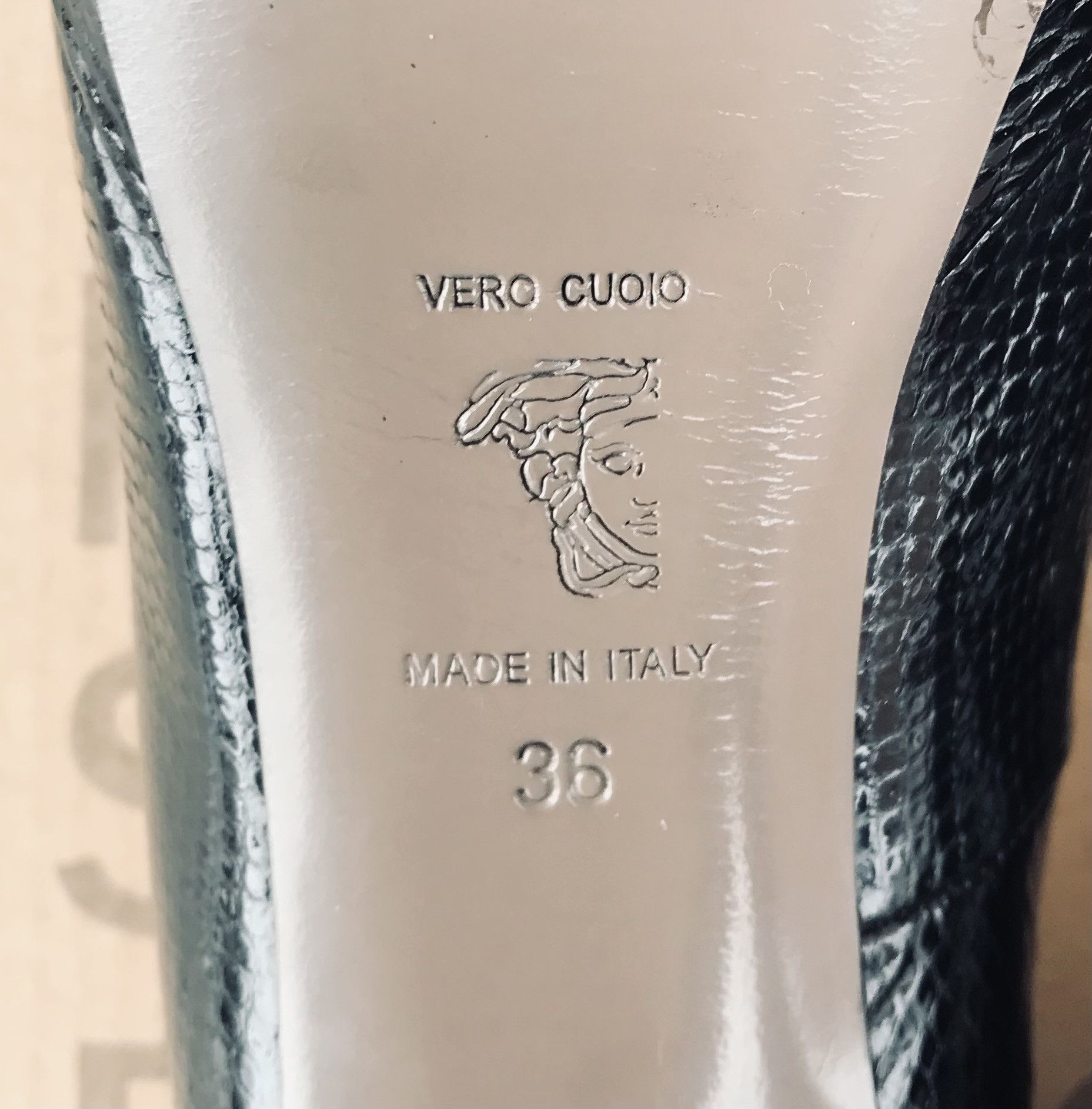 Versace Versace Collection Medusa Heels Pumps 120 mm Leather Black Size US 6 / IT 36 - 10 Thumbnail