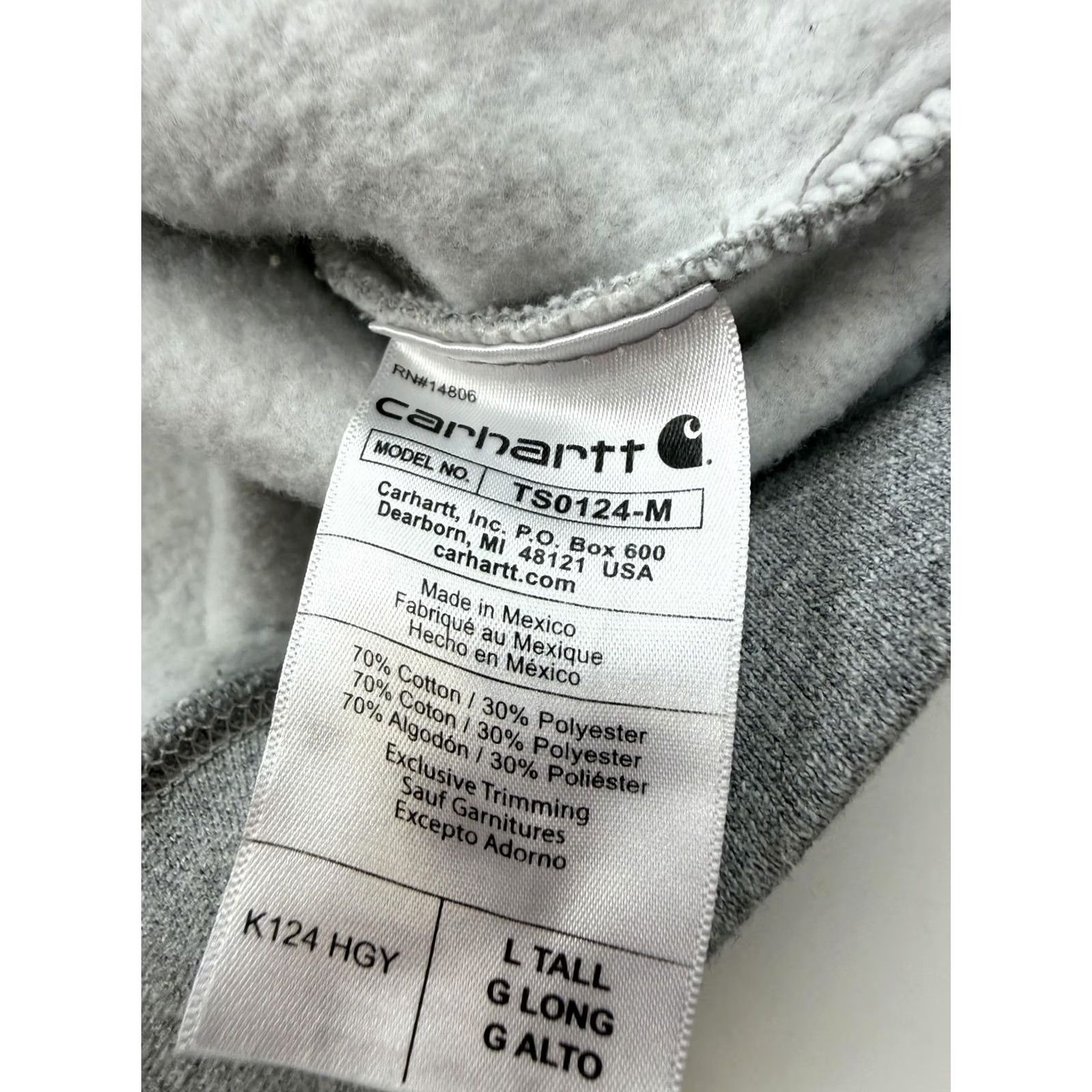 Carhartt Carhartt Sweatshirt Mens Large Tall Gray Crewneck Pullover Logo Fleece Big LT Size US L / EU 52-54 / 3 - 5 Thumbnail
