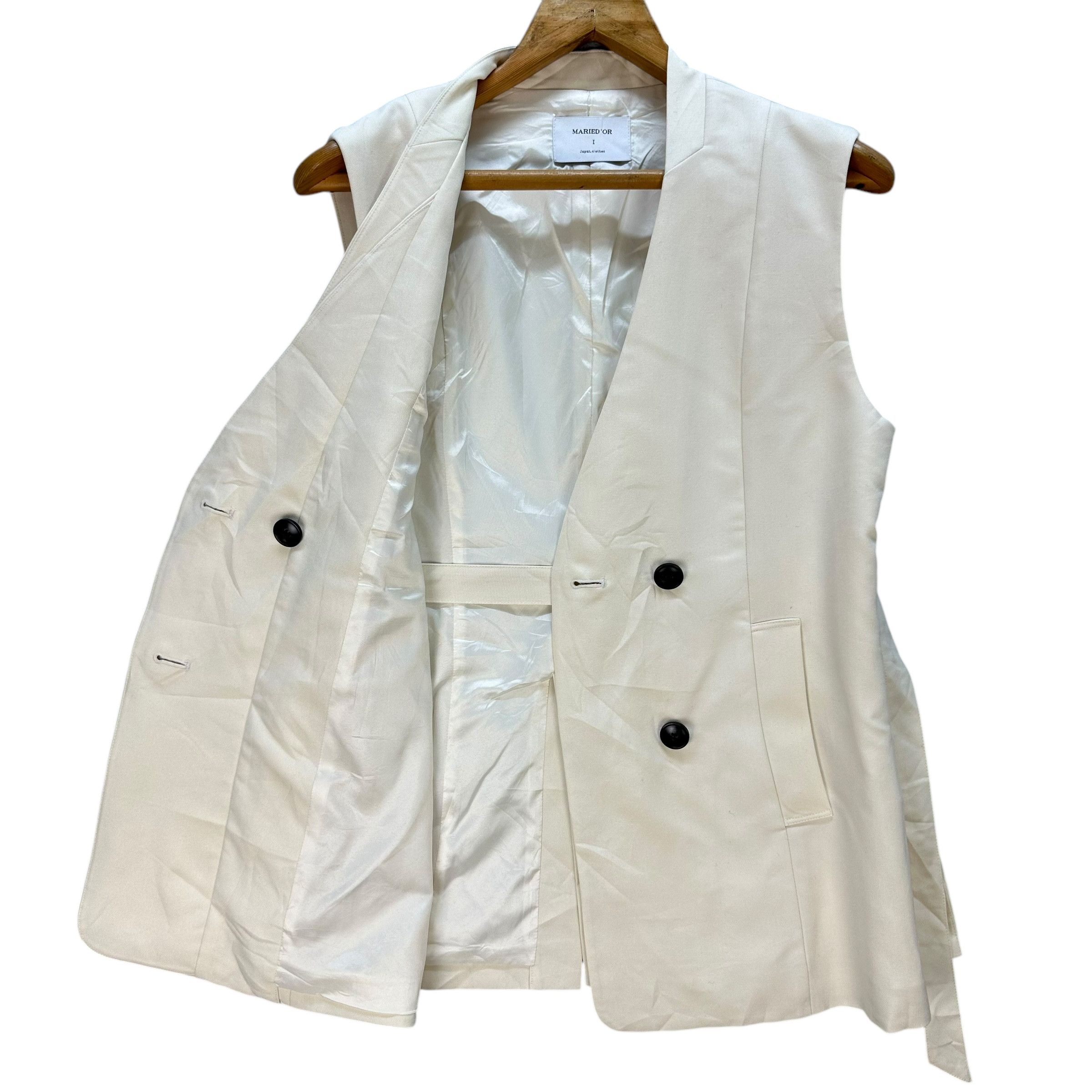Japanese Brand MARIED'OR Sleeveless Belted Vest Jacket #A74-1779 Size S / US 4 / IT 40 - 7 Thumbnail
