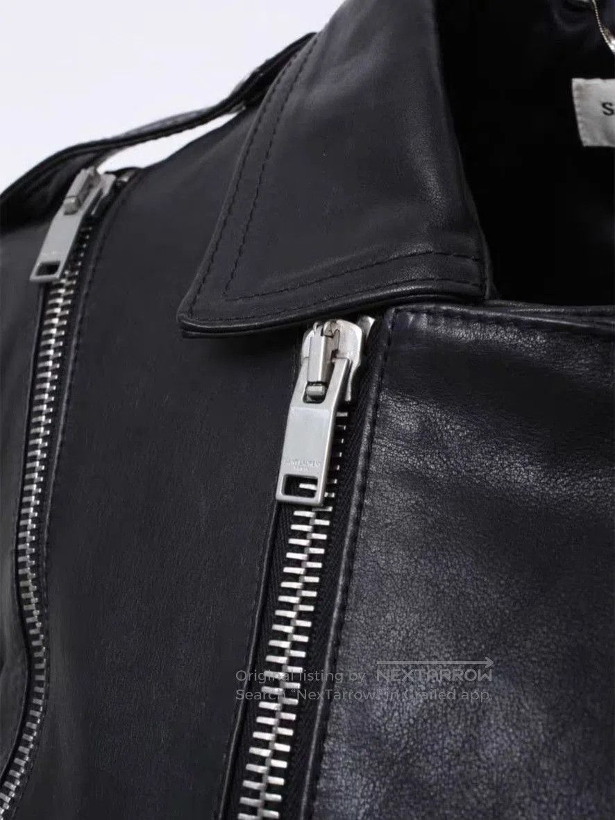 Saint Laurent Paris Saint Laurent Black Leather Zip Jacket. Size XS / US 0-2 / IT 36-38 - 6 Thumbnail