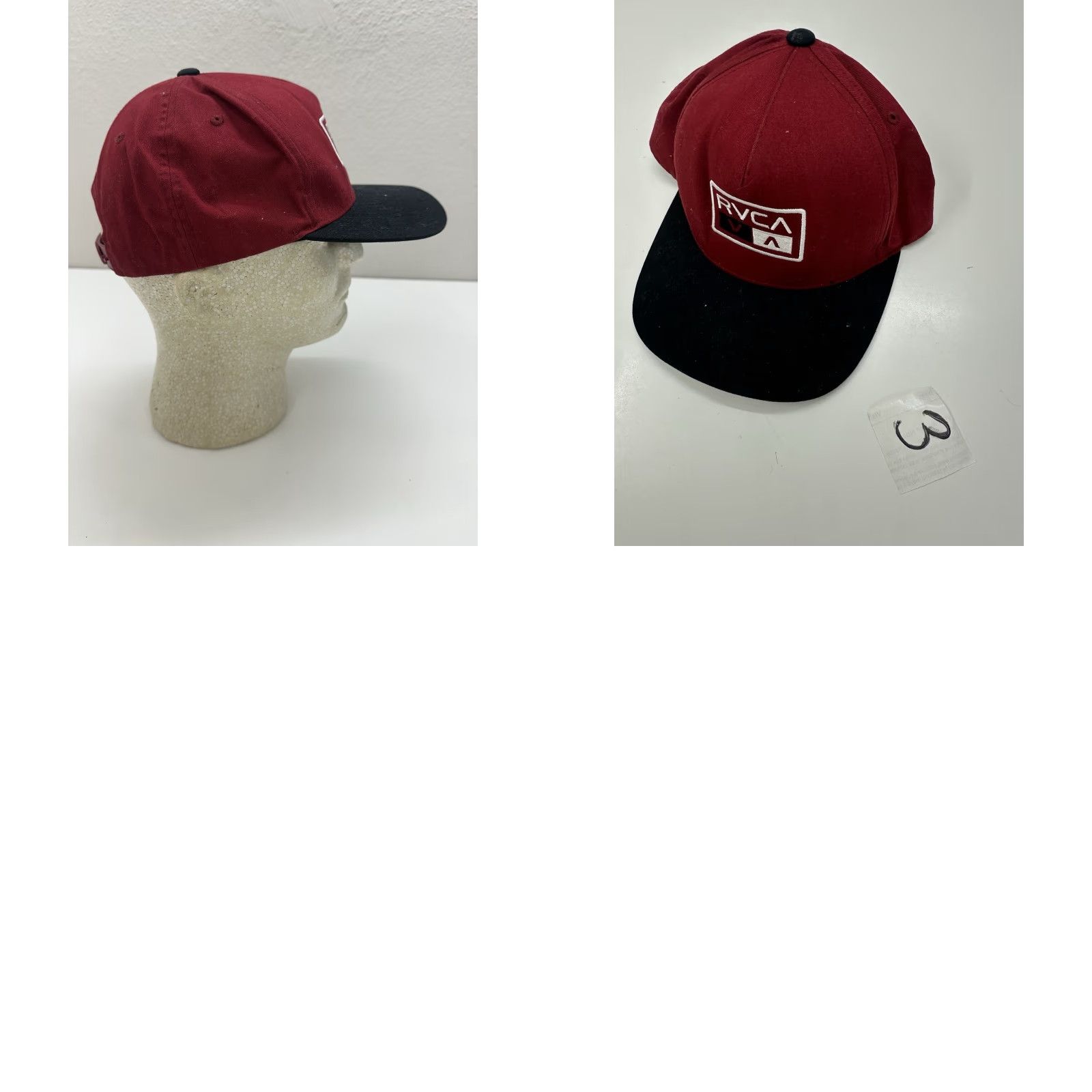 RVCA RVCA Snapback Hat Flat Brim Black Logo Adjustable Mid Fit Cap Mens One Size Hat Size ONE SIZE - 8 Thumbnail