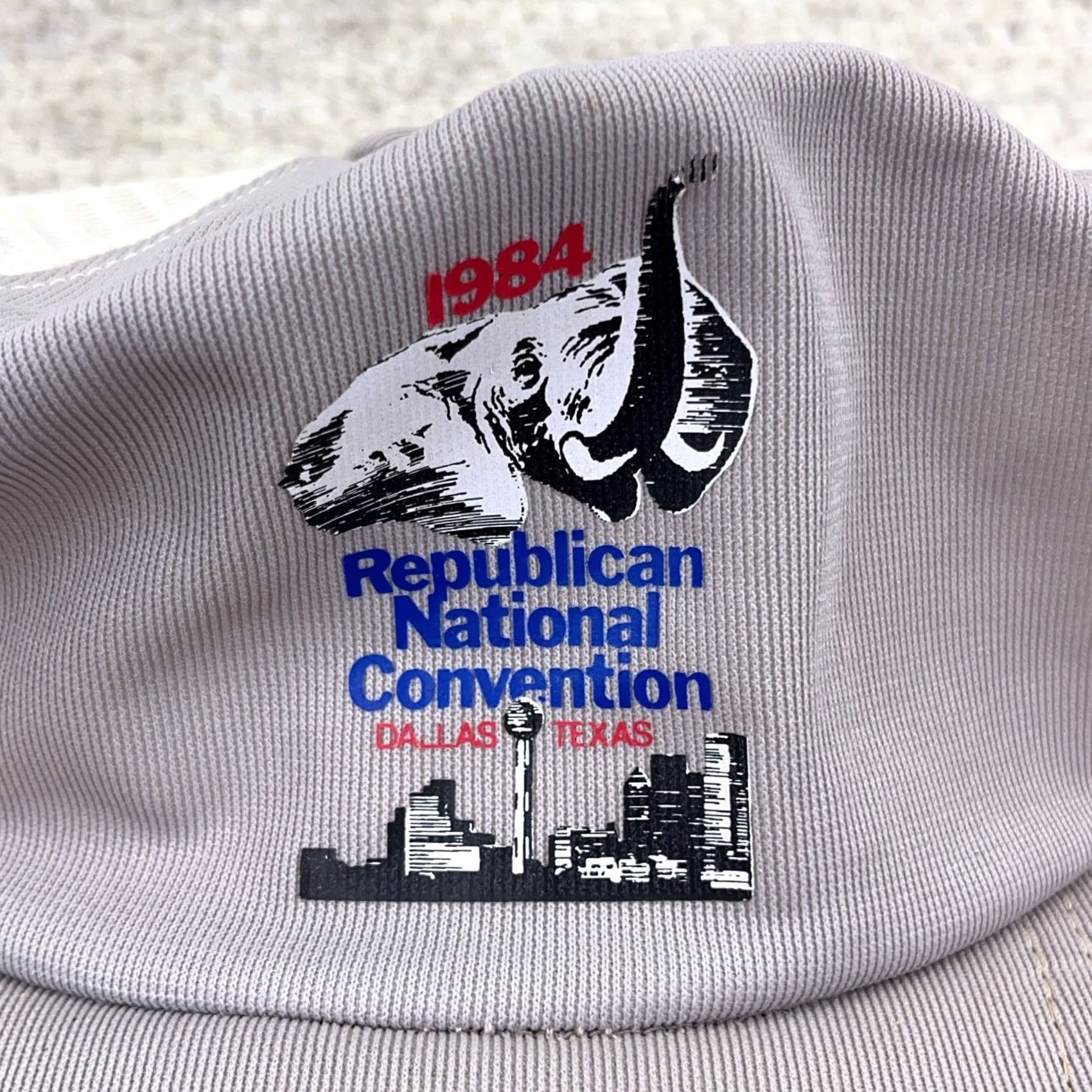 Vintage VINTAGE Election Trucker Hat Cap Made In USA Republican 80s Elephant Convention Hat Adjustable Gray Men Size ONE SIZE - 2 Thumbnail