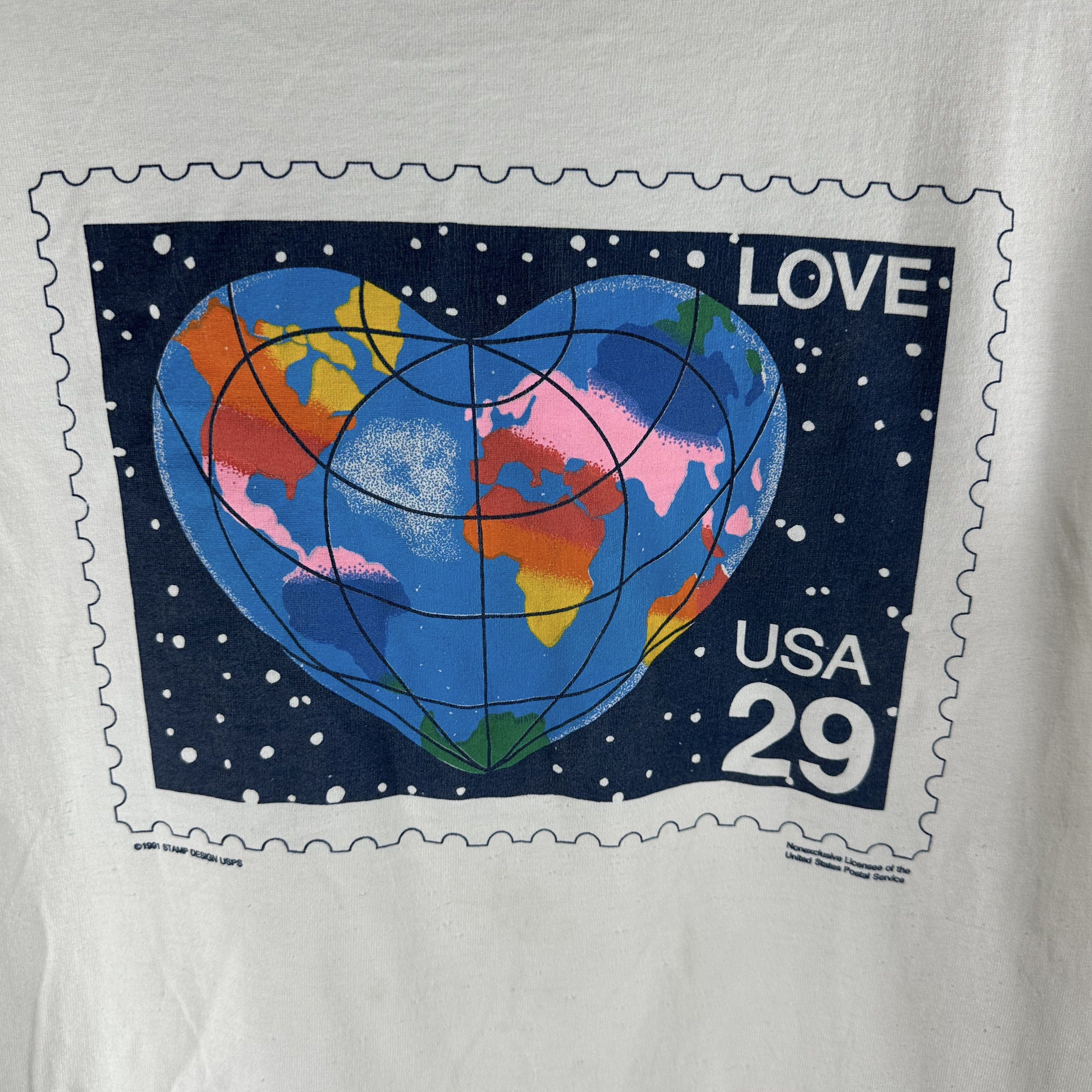 Vintage ​Vintage 1991 Love USA USPS Stamp Artwork Graphic T-shirt Size US L / EU 52-54 / 3 - 2 Thumbnail