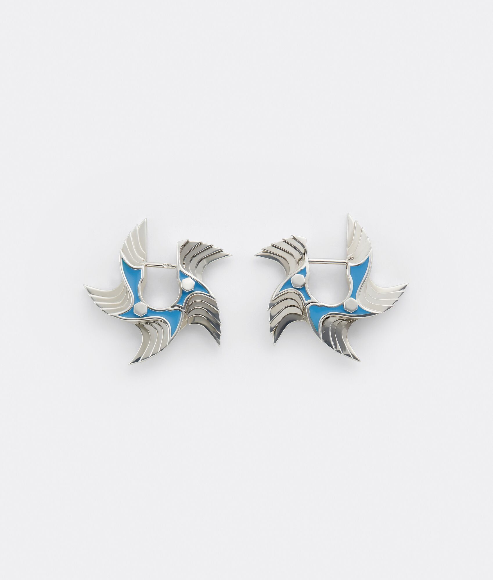 Bottega Veneta o1n1vont0425 Size: OS / Layer Earring in Silver/Blue Size ONE SIZE - 1 Thumbnail