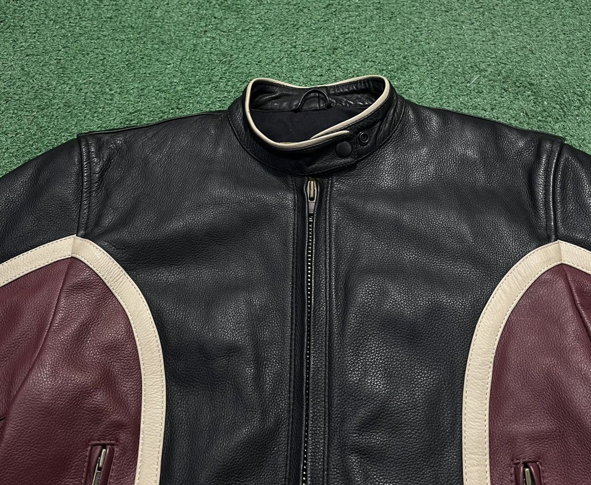 Leather × Vintage Biker Leather Jacket Vintage High Five Moto Wear Size XS / US 0-2 / IT 36-38 - 4 Thumbnail