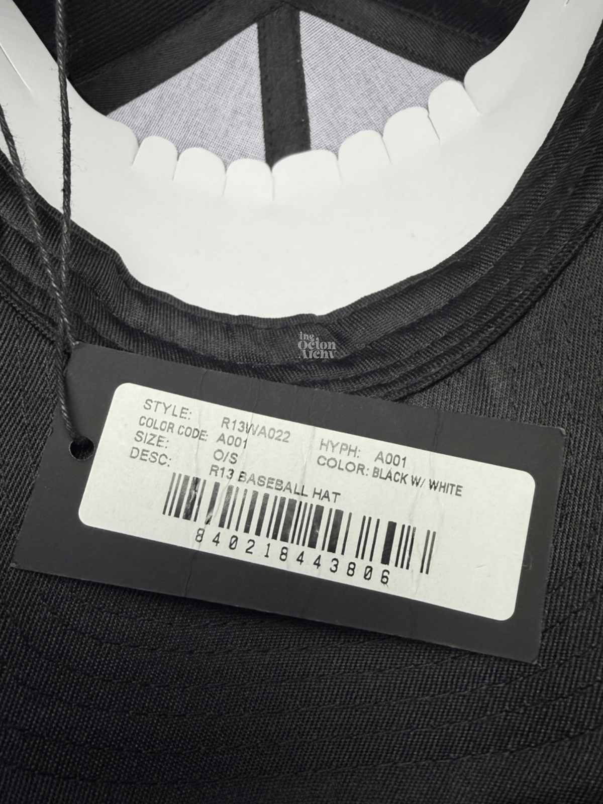 R13 R13 Baseball Hat 'Black/White' R13WA022 Size ONE SIZE - 4 Thumbnail