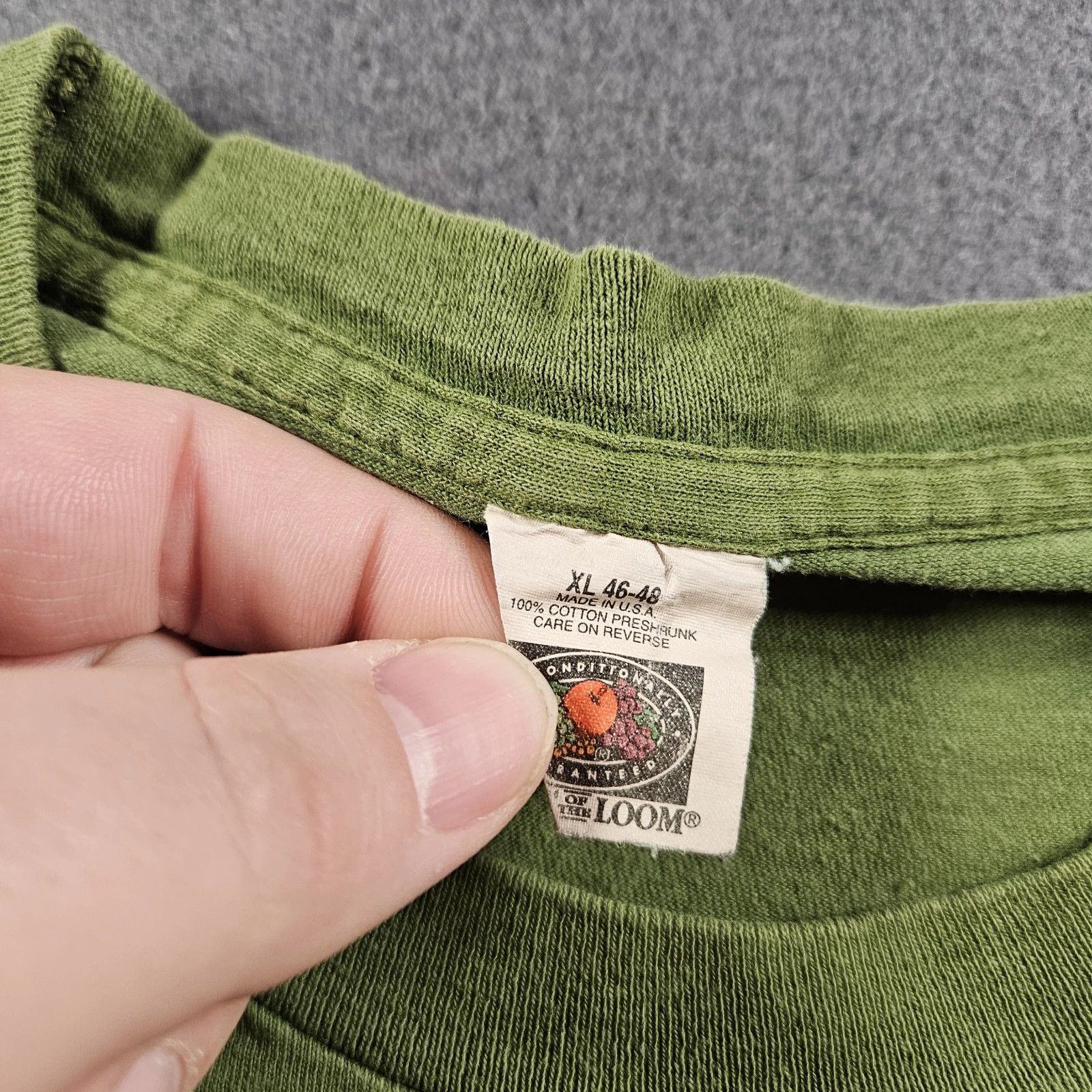 Fruit Of The Loom Fruit Of The Loom Green Single Stitch Pocket T-Shirt Size US XL / EU 56 / 4 - 4 Thumbnail