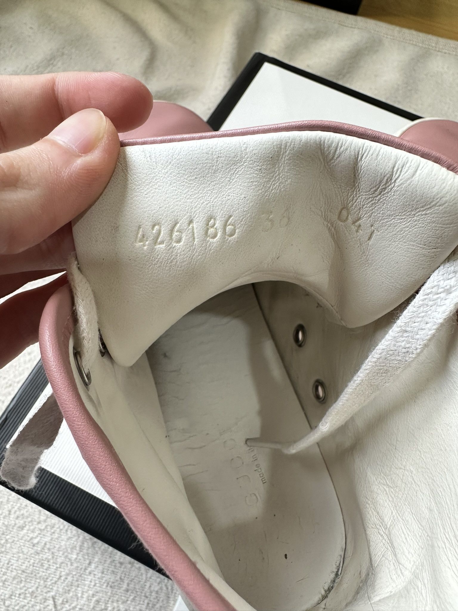 Gucci Gucci High-top Sneakers Pink Canvas and Leather Monogram Size US 6 / IT 36 - 9 Thumbnail